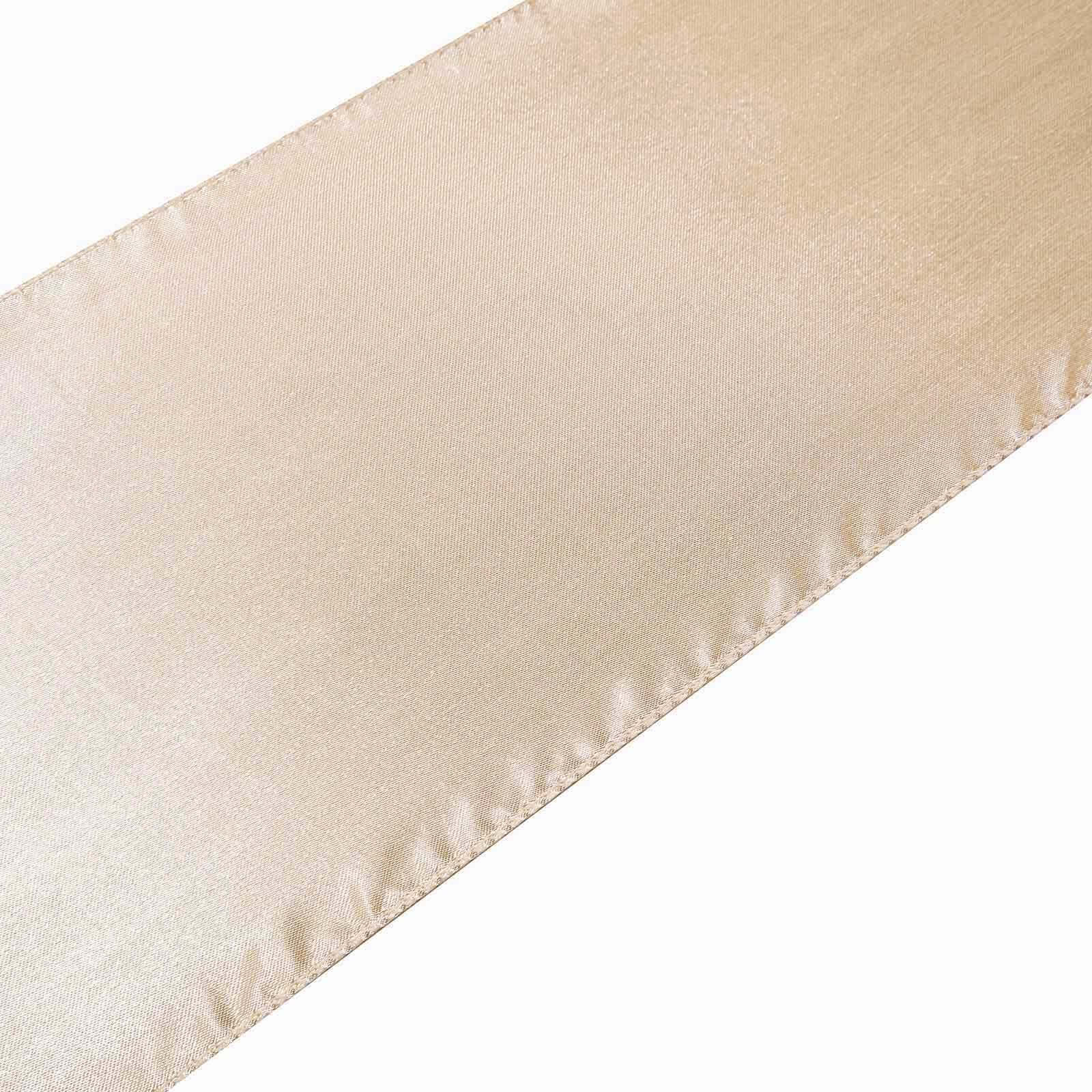Hot Sale! 5-Piece Set of Beige Satin Chair Sashes with Shiny Finish, 6x106 Inches