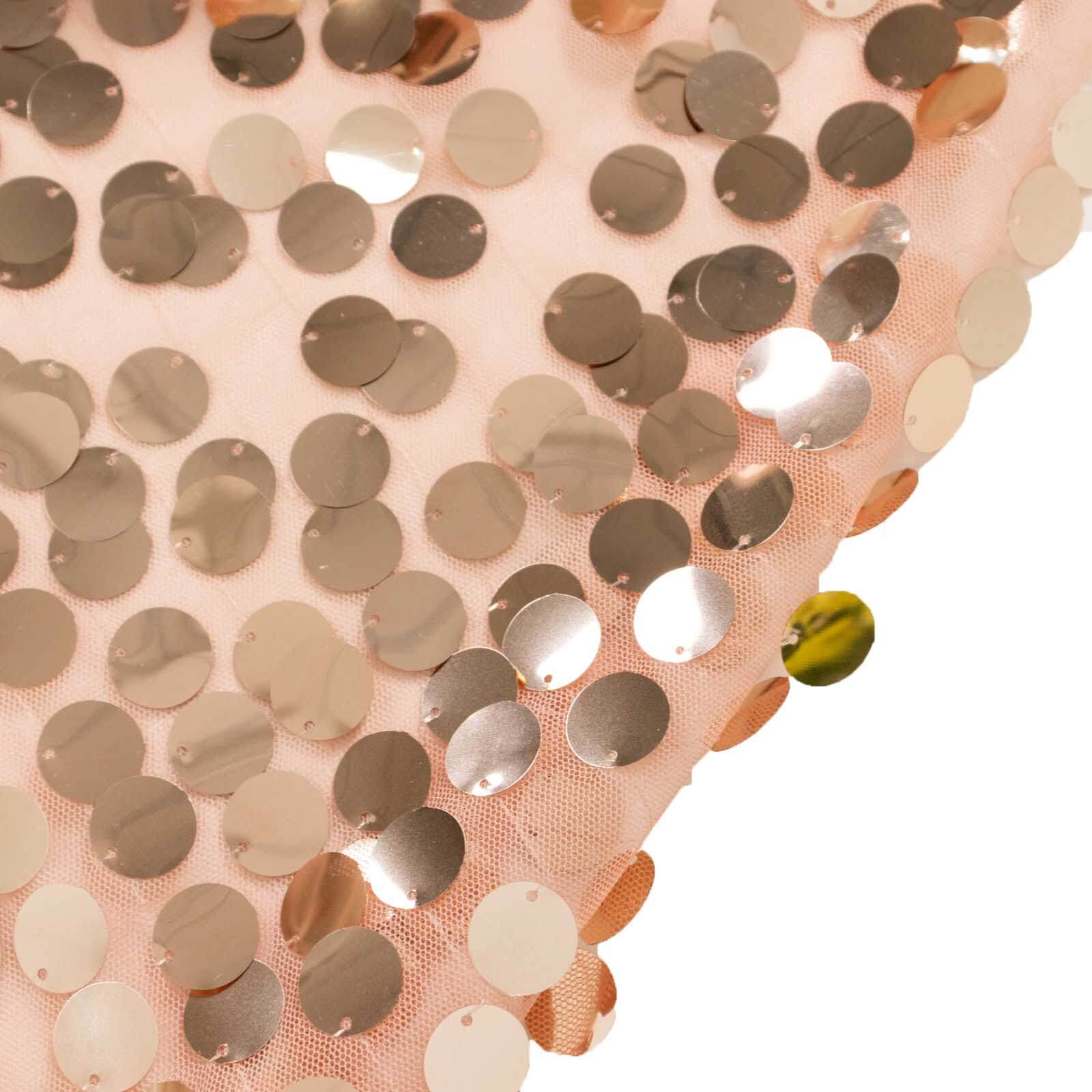 7.5ft Sparkly Rose Gold Sequin Cover for Round Wedding Arch Stand - Perfect Decor!