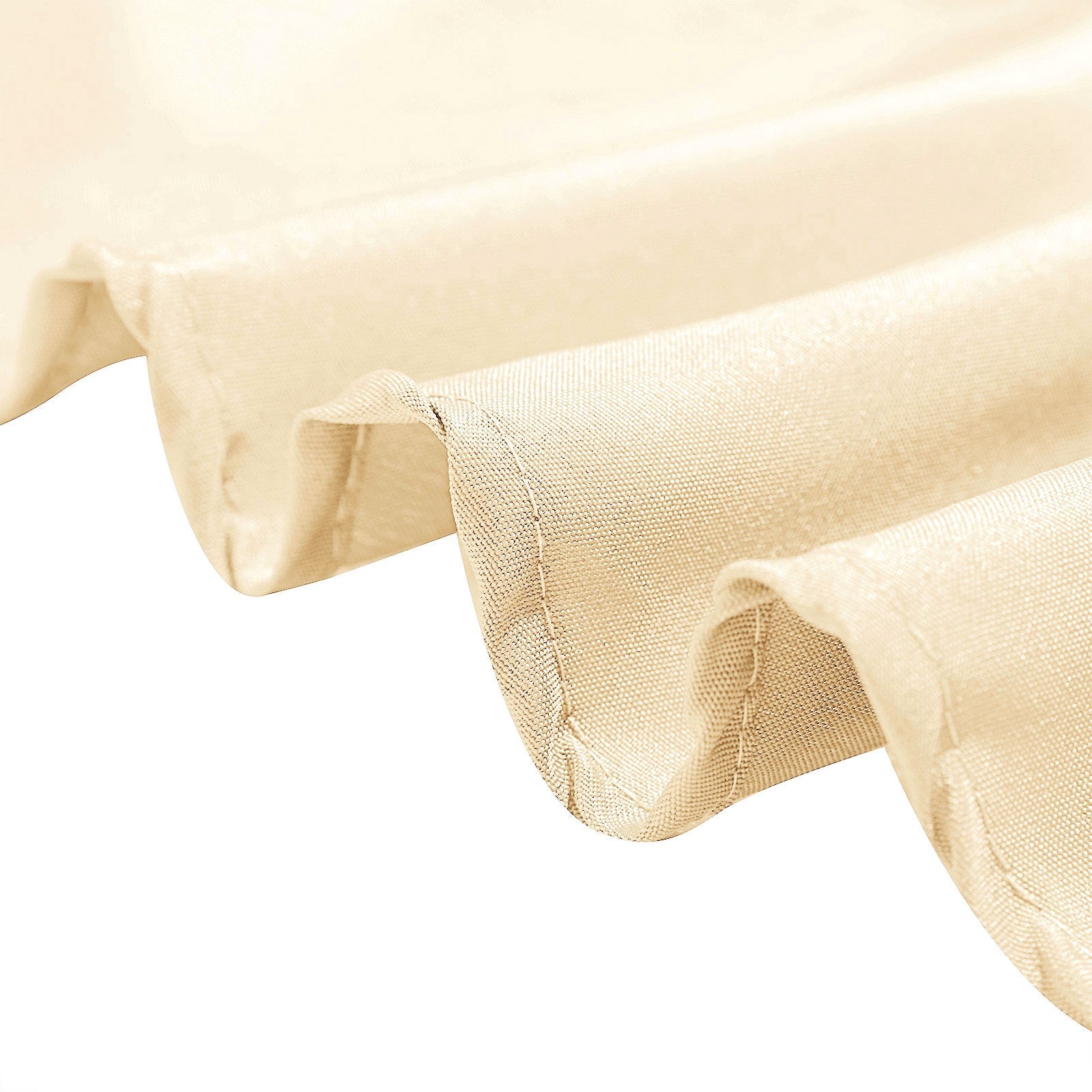 Beige 90" Round Polyester Tablecloth - Stain & Wrinkle-Free, Ideal for Events