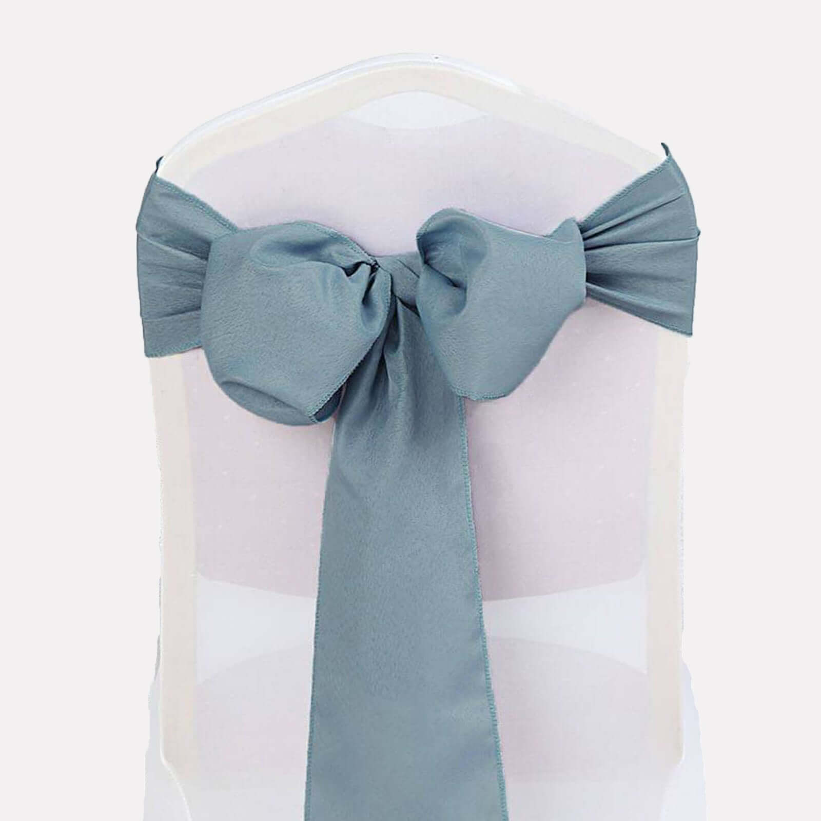5-Piece Dusty Blue Polyester Chair Sashes, 6x108 Inches
