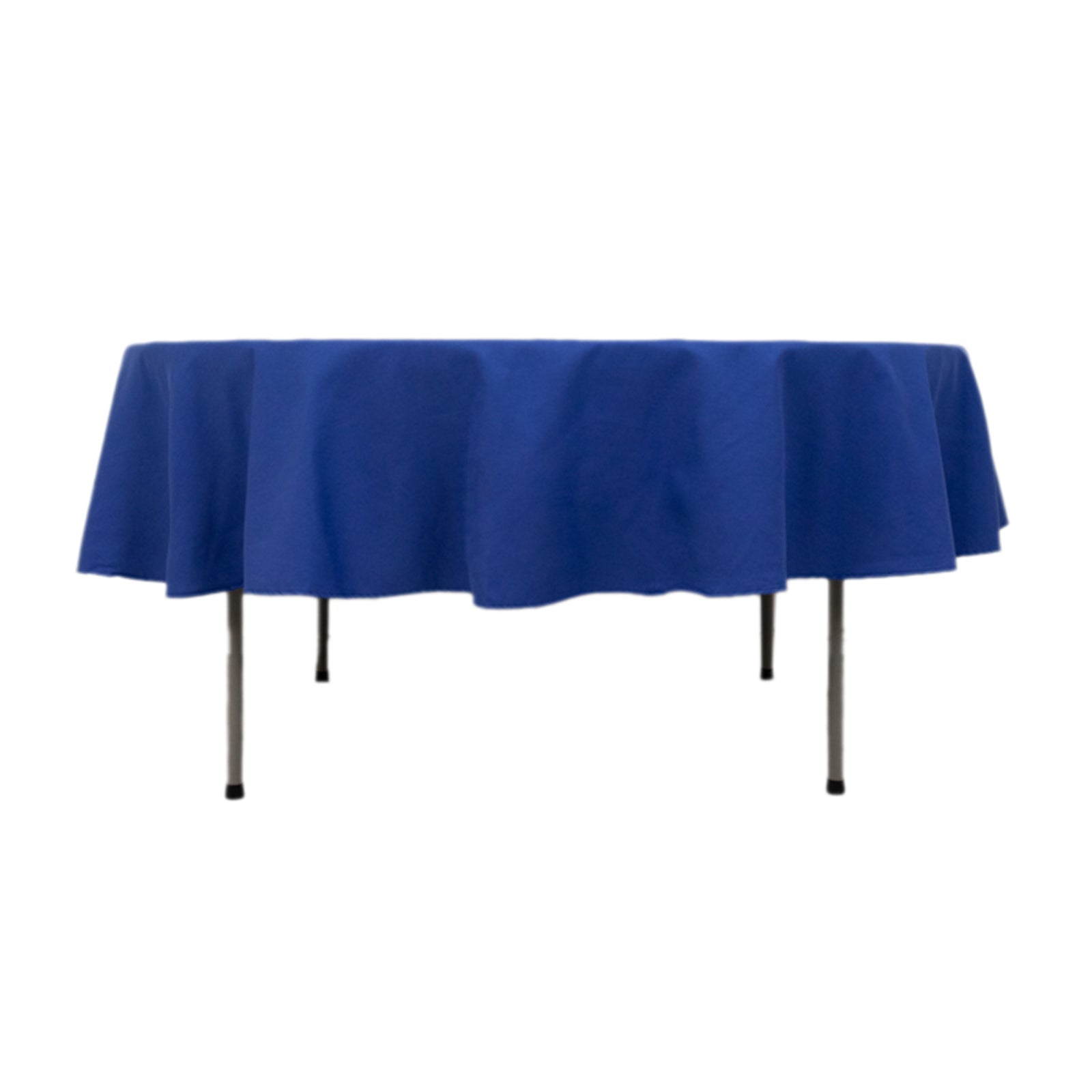 Wrinkle-Resistant Royal Blue 90" Cotton Blend Round Tablecloth - Ideal for Events
