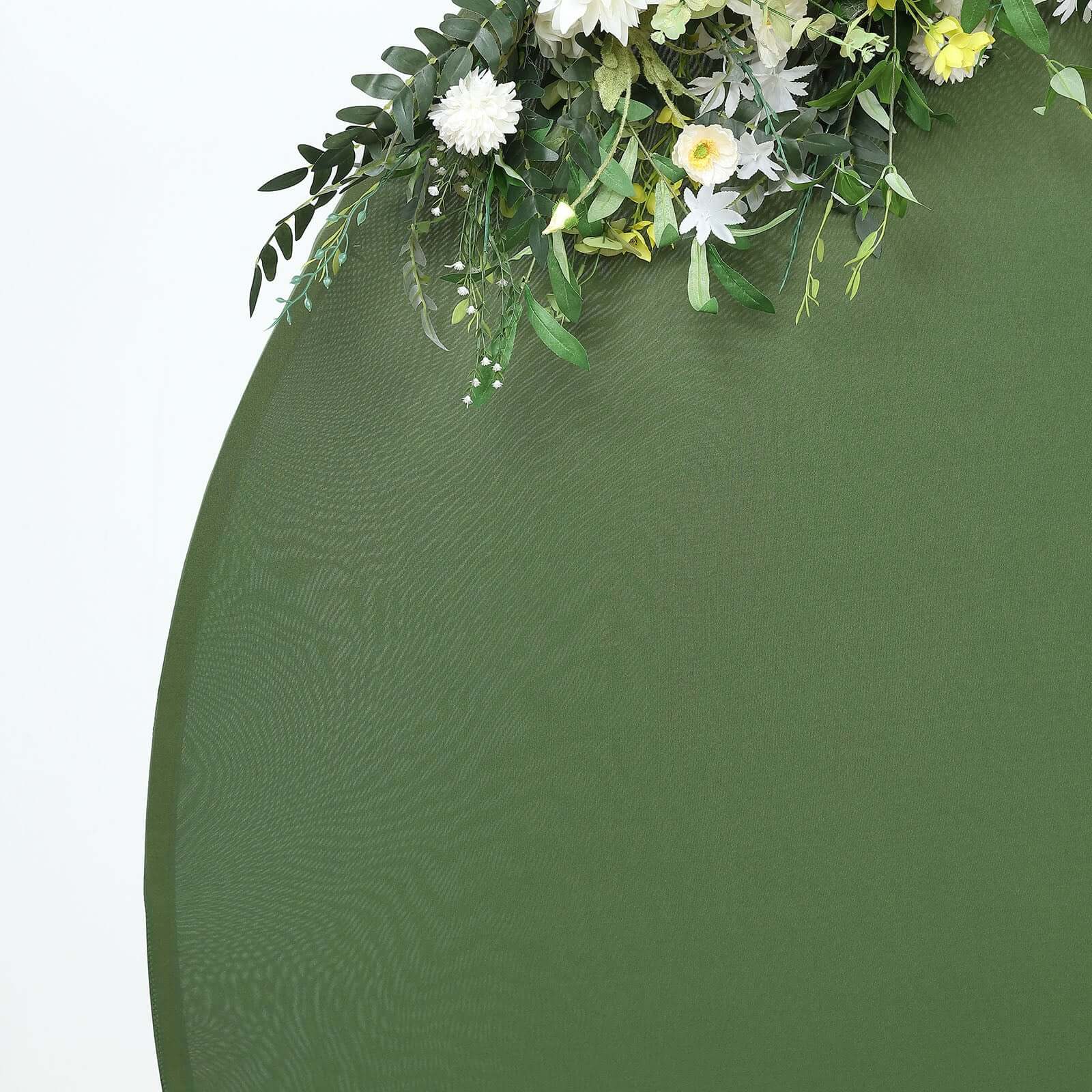 Hot Sale! 7.5ft Double - Sided Matte Olive Green Round Spandex Party Backdrop Stand Cover