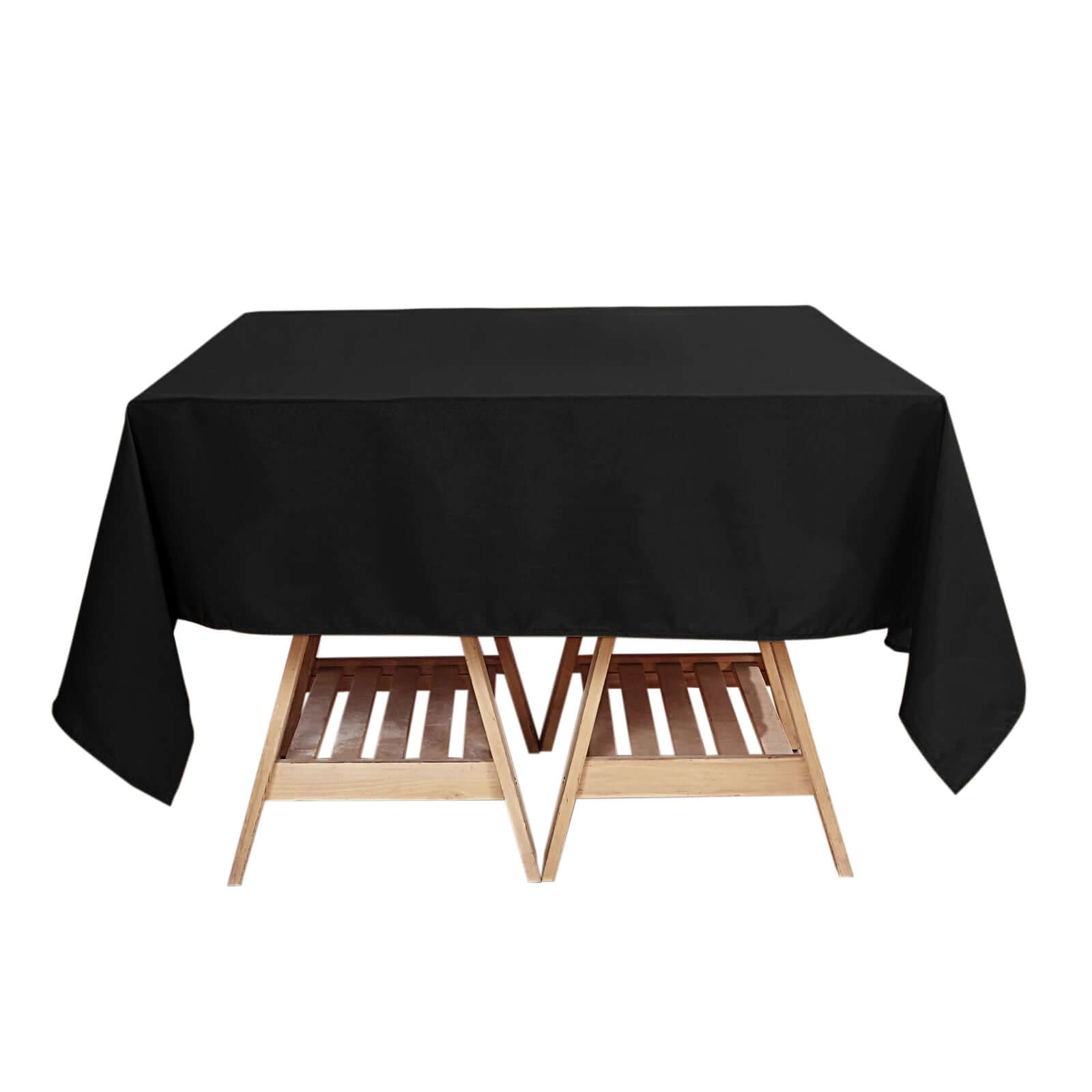 Hot! 70x70 Black 220GSM Wrinkle-Resistant Premium Polyester Square Tablecloth