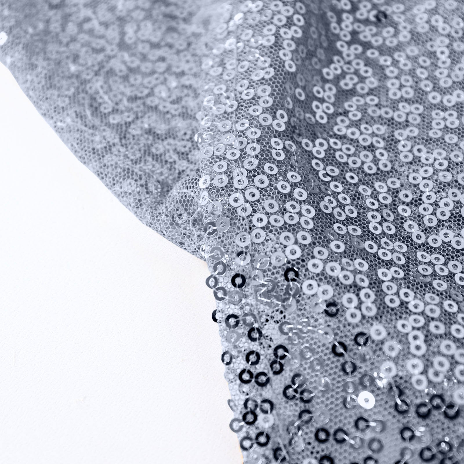 Hot Sale! 120-Inch Dusty Blue Seamless Sequin Round Tablecloth for 5-Foot Tables