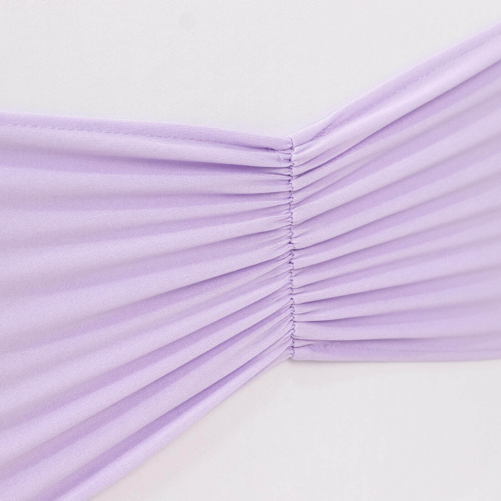 5-Pack Lavender Lilac Ruffled Spandex Chair Sashes - Wide & Easy Stretch Bands