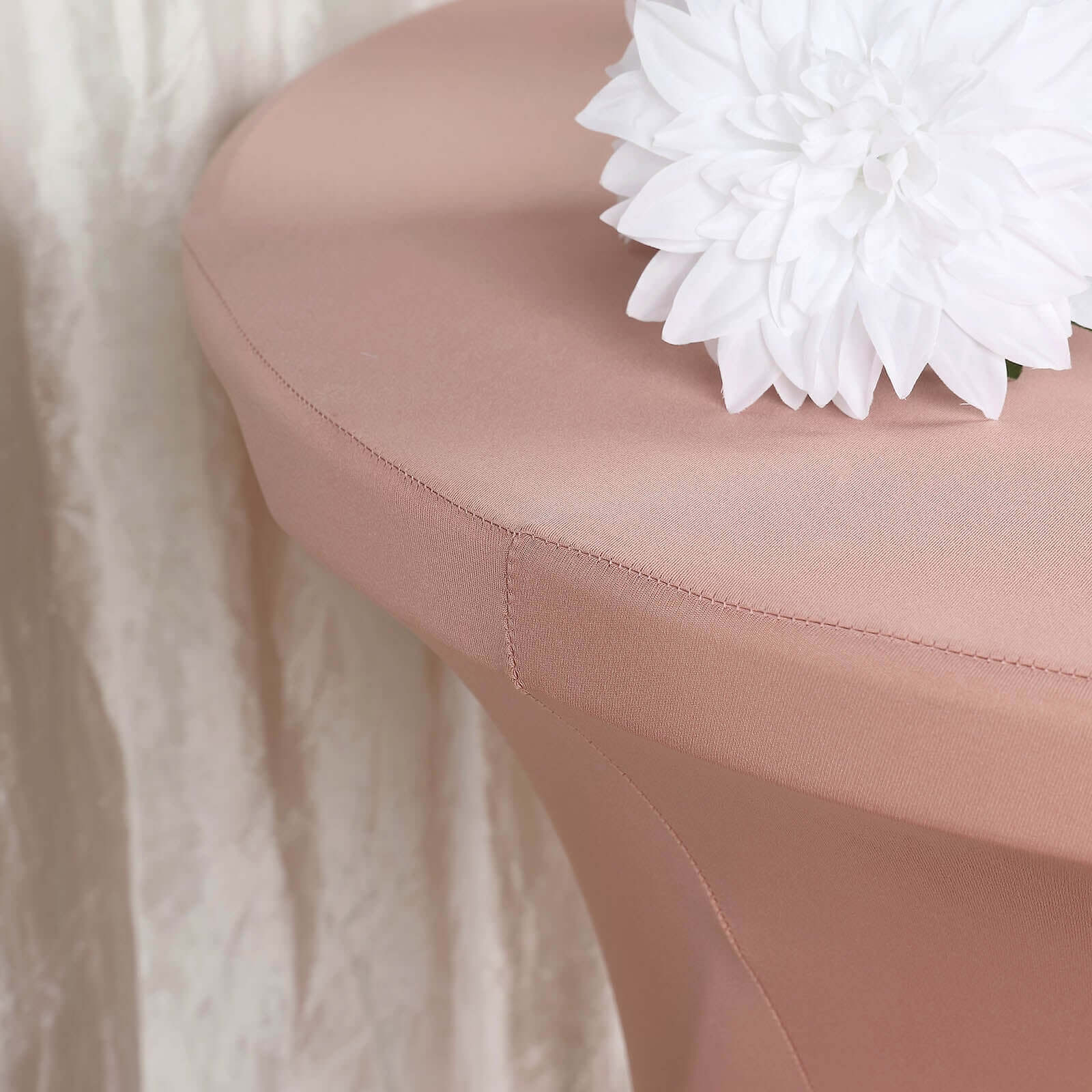 Stretchable Dusty Rose Spandex Cocktail Table Cover for 24 - 32 Dia Tables