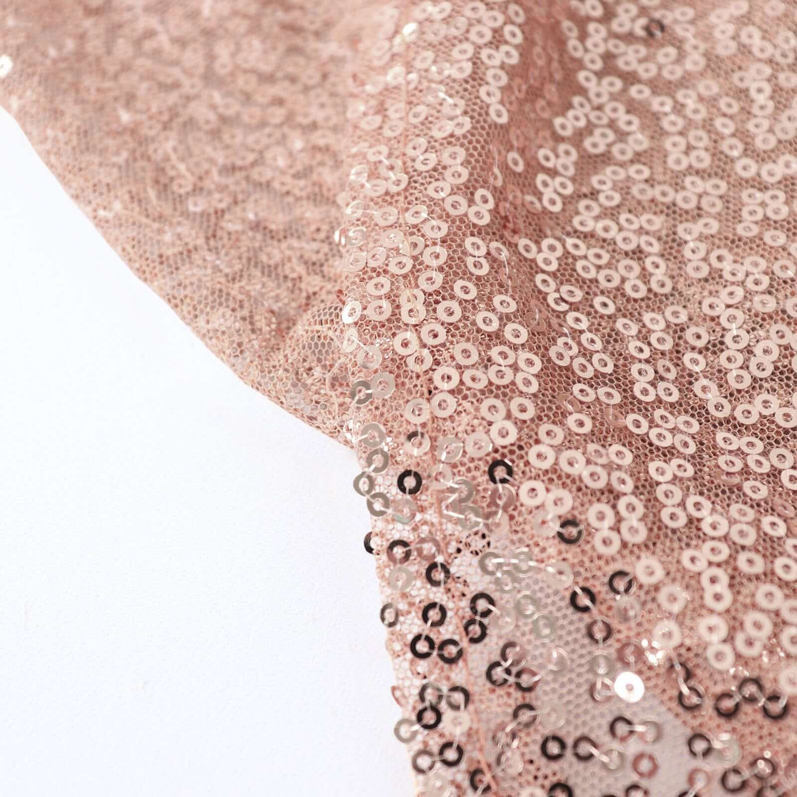 Hot! Seamless Rose Gold 120" Round Sequin Tablecloth