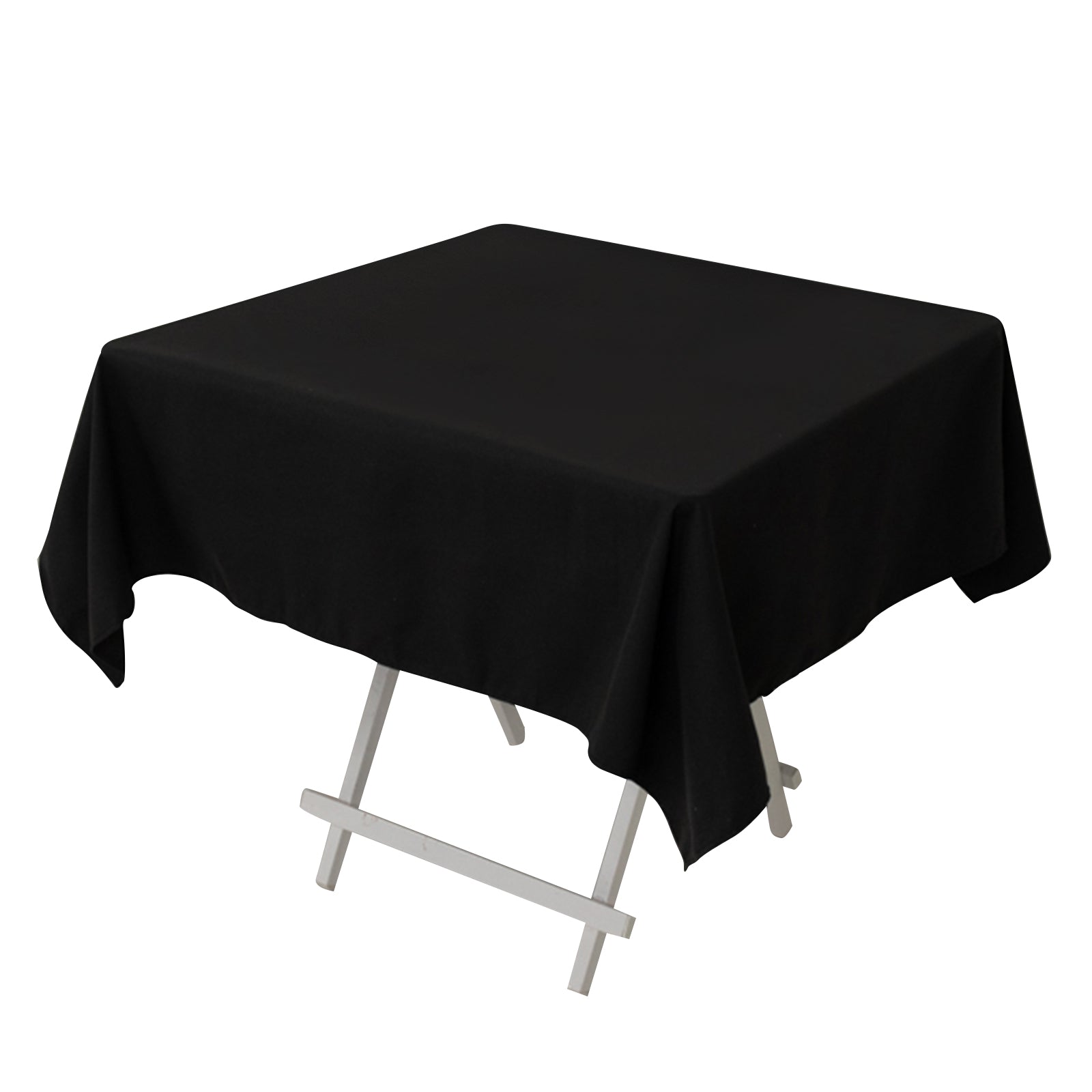 Black 54x54 Square Wrinkle-Resistant Cotton Blend Tablecloth for Modern Table Settings