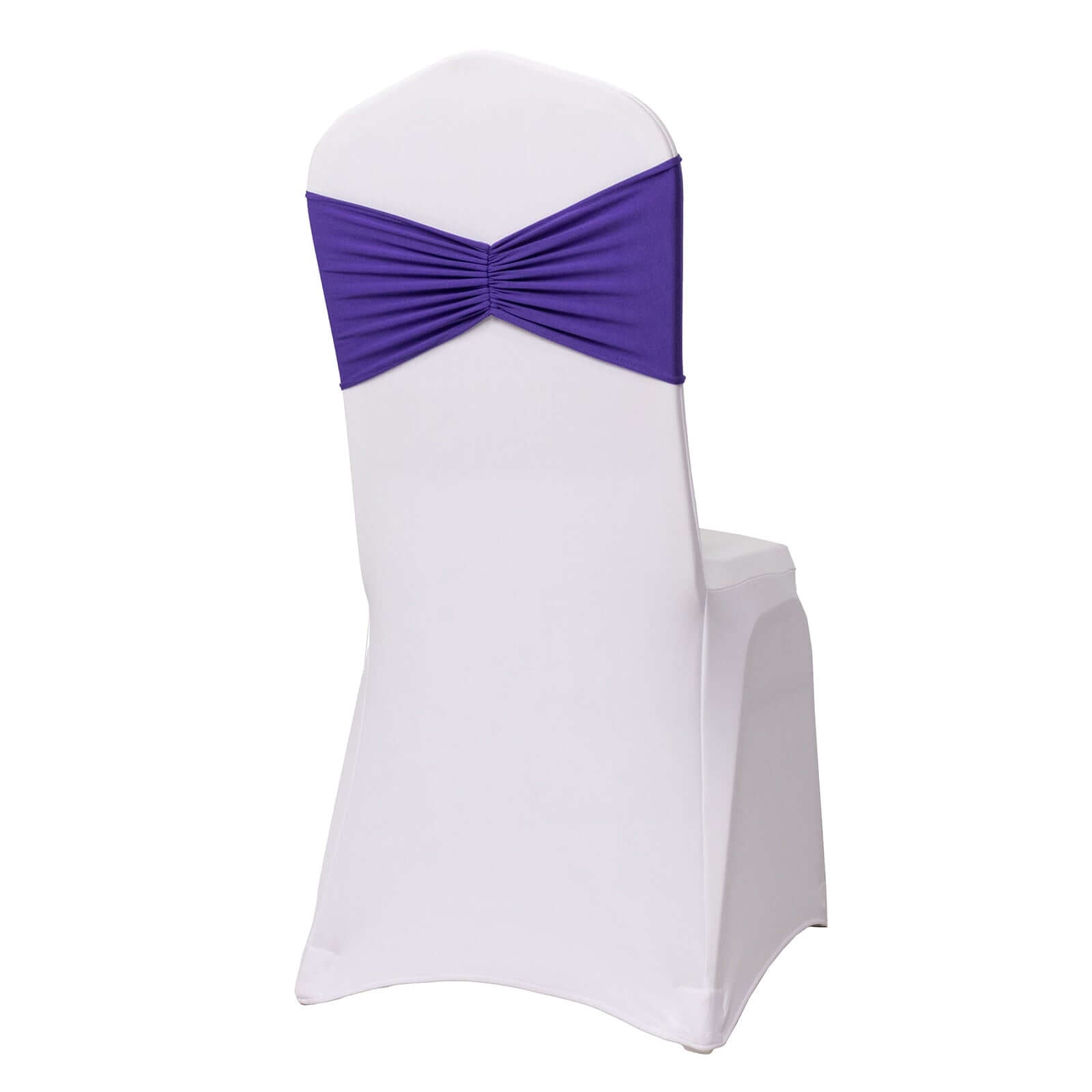 Hot Deal! 5-Pack Purple Ruffled Spandex Chair Sashes - Wide & Easy Stretch Bands