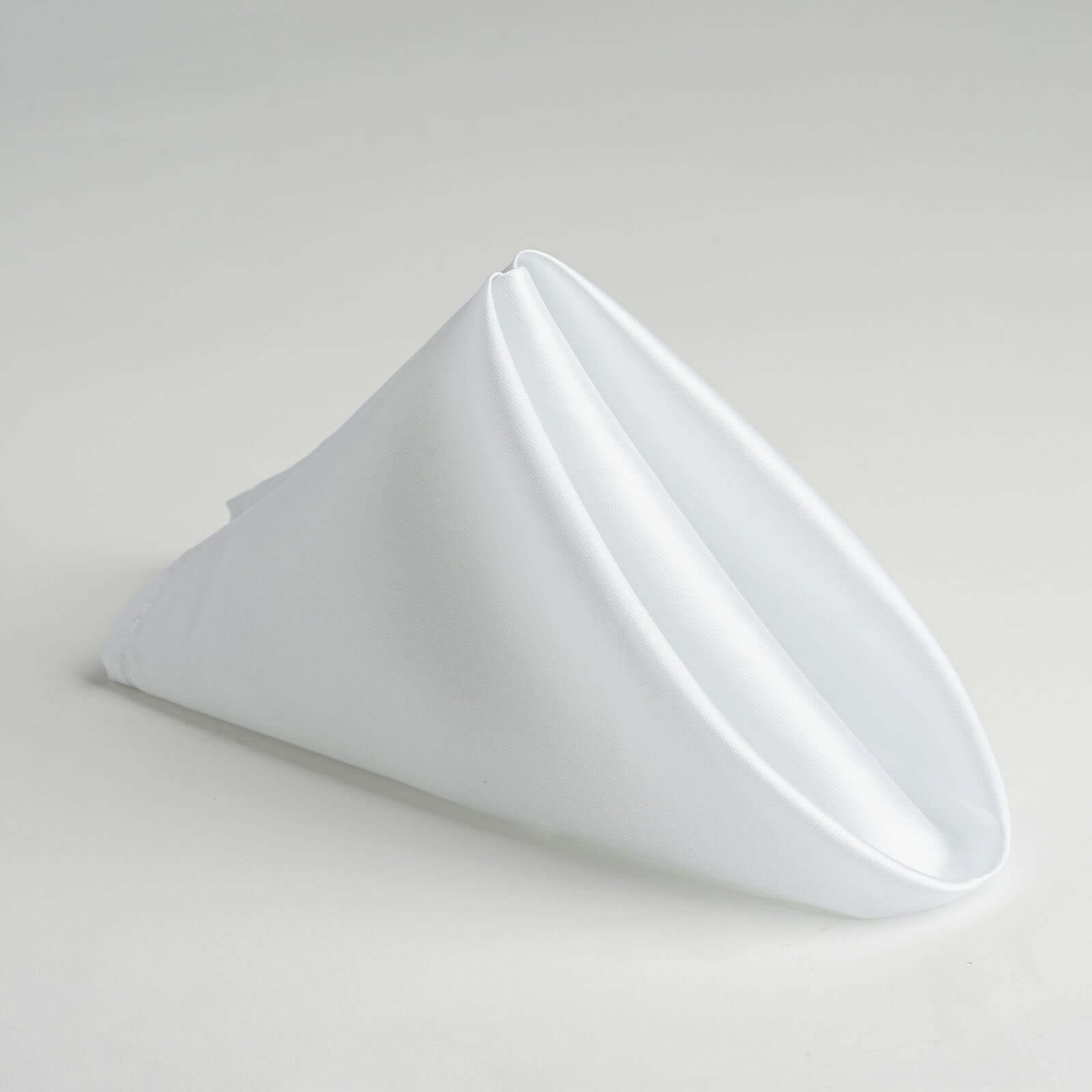 5-Pack White Satin 20x20 Dinner Napkins - Ideal for Upscale Events