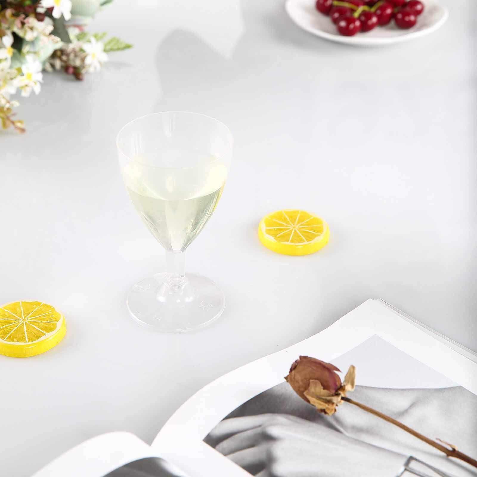 Hot Deal! 12-Pack 6oz Clear Plastic Disposable Wine Glasses with Short Hollow Stem