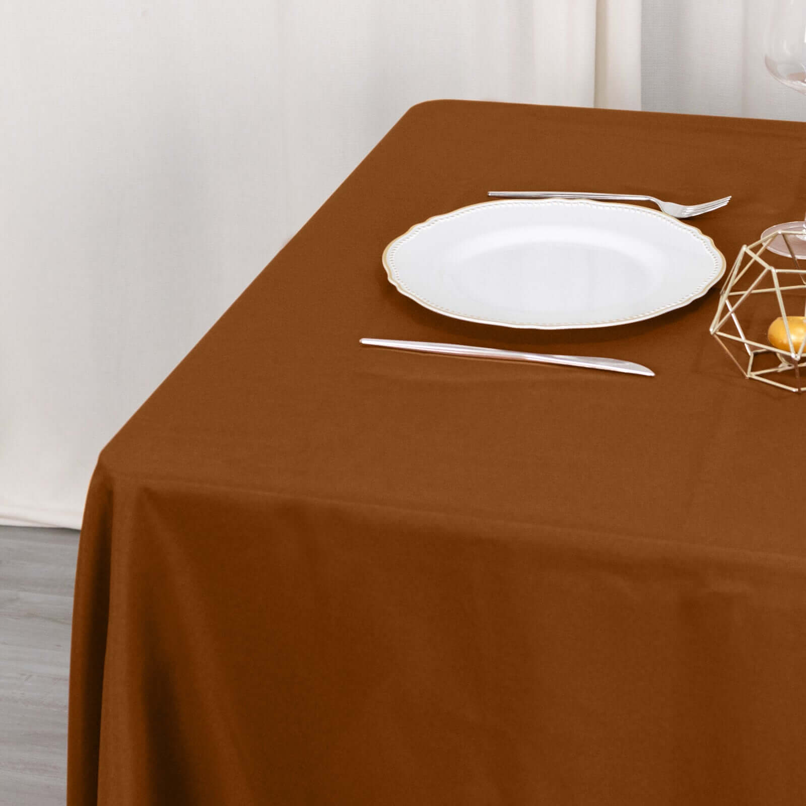 Wrinkle-Resistant & Durable 70x70 Polyester Tablecloth in Cinnamon Brown - Ideal for Events