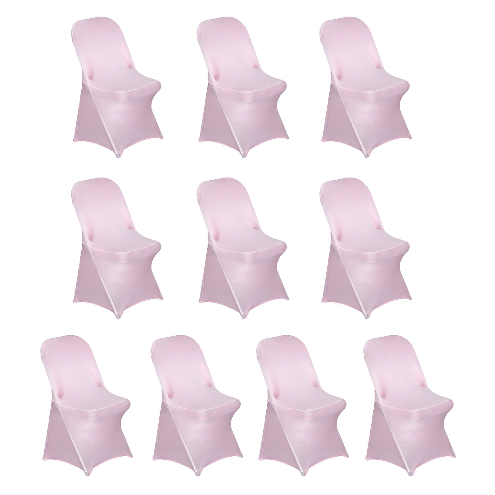 Hot Deal! 10-Pack Pink Stretch Spandex Chair Covers for Folding Chairs - 160GSM Durable Slipcovers