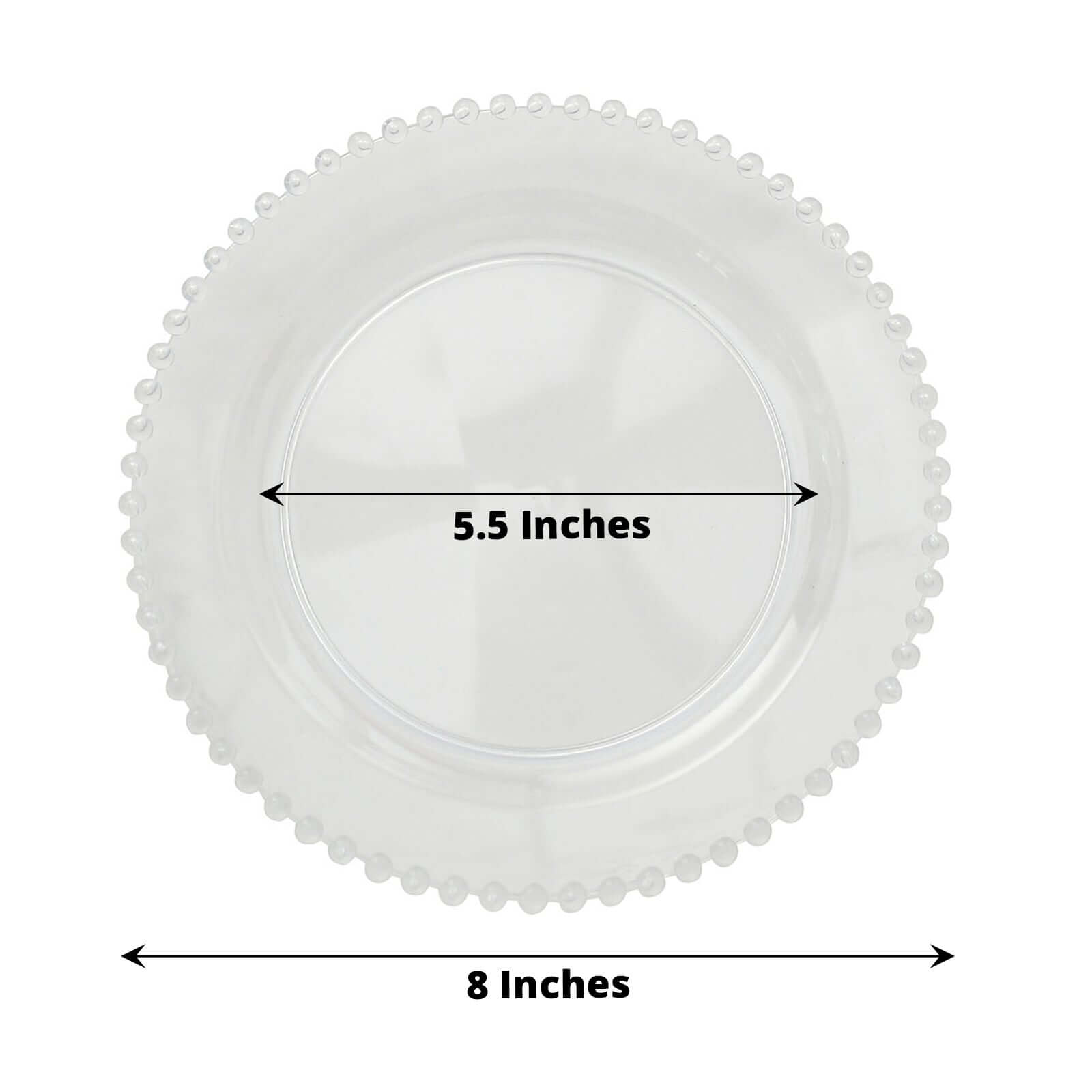 Get 10-Pack of Clear Round Plastic Dessert Plates with Beaded Rim for Parties and Events