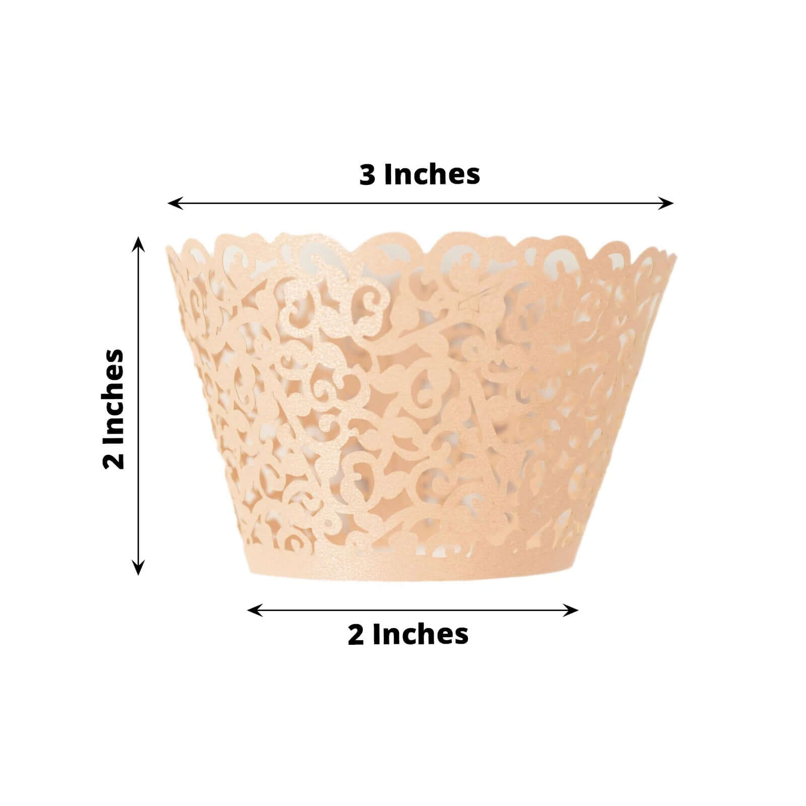 25-Pack Premium Blush Paper Cupcake Wrappers with Lace Laser Cut Design for Party Baking