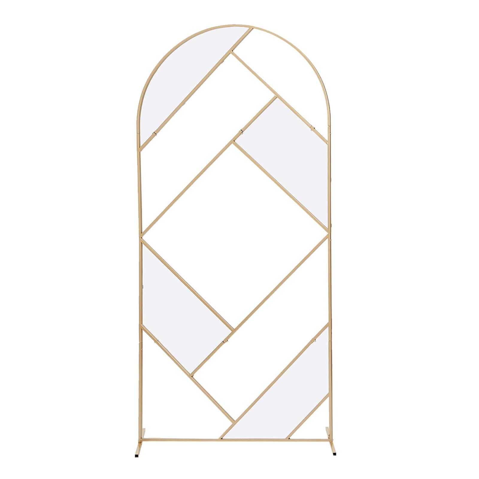 7ft Tall Gold Metal Geometric Flower Frame Prop Stand - Ideal for Weddings!