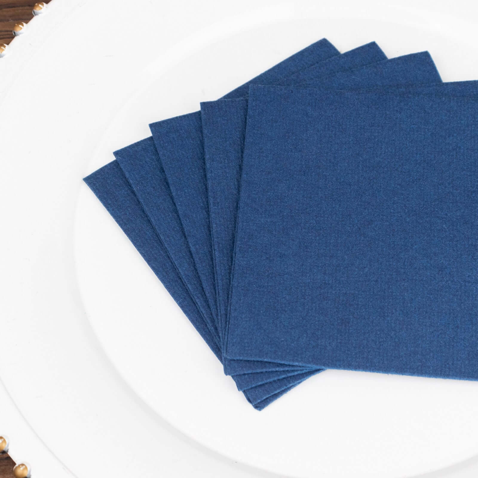 Hot! 20-Pack Navy Blue 5x5 Linen-Like Highly Absorbent Airlaid Napkins