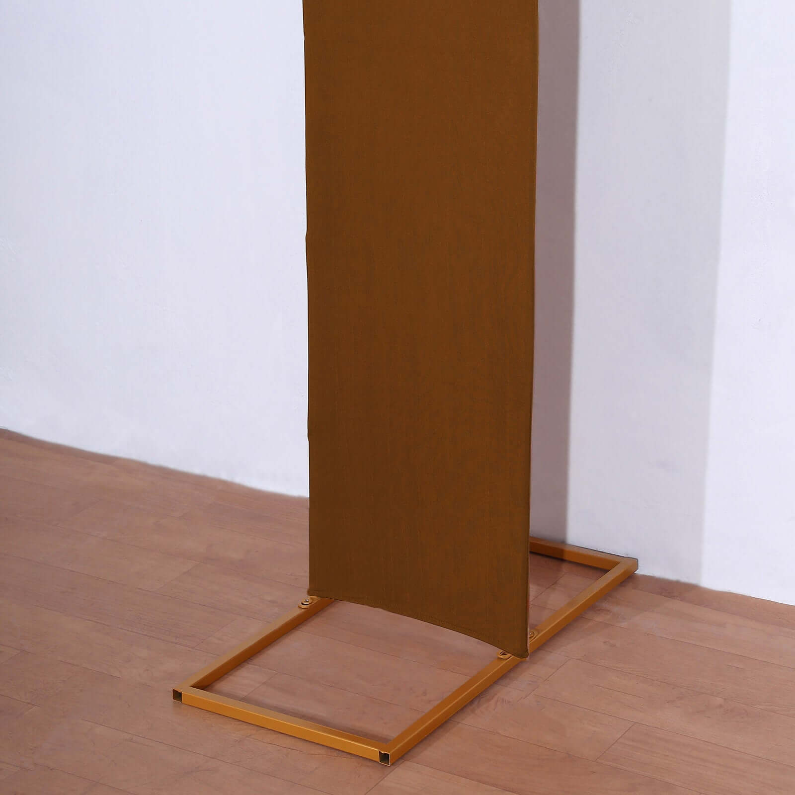 Premium 8ft Cinnamon Brown Spandex U-Shaped Fitted Wedding Arch Cover - Ideal for Events
