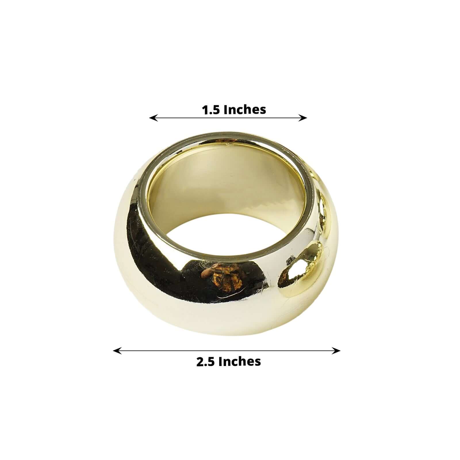 4-Pack Gold Shiny Metallic Acrylic Napkin Rings - Ideal for Events