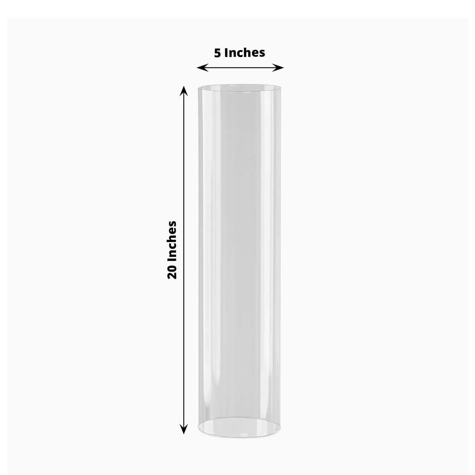 2-Piece Clear Glass Open-End Hurricane Candelabra Shades - 20-Inch Stylish Table Centerpieces