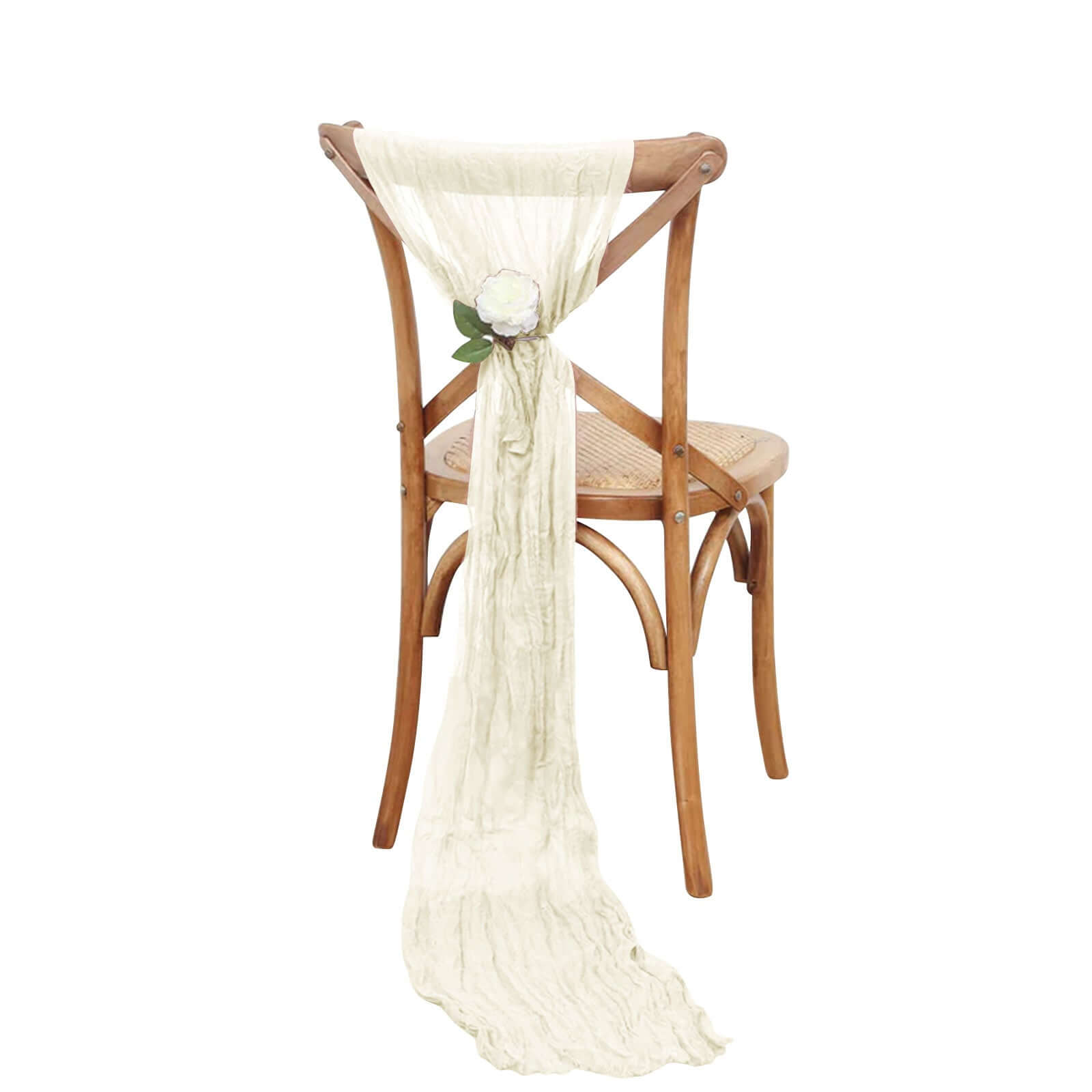 5-Pack Cream Cheesecloth Chair Sashes - Perfect Boho Decor for Events