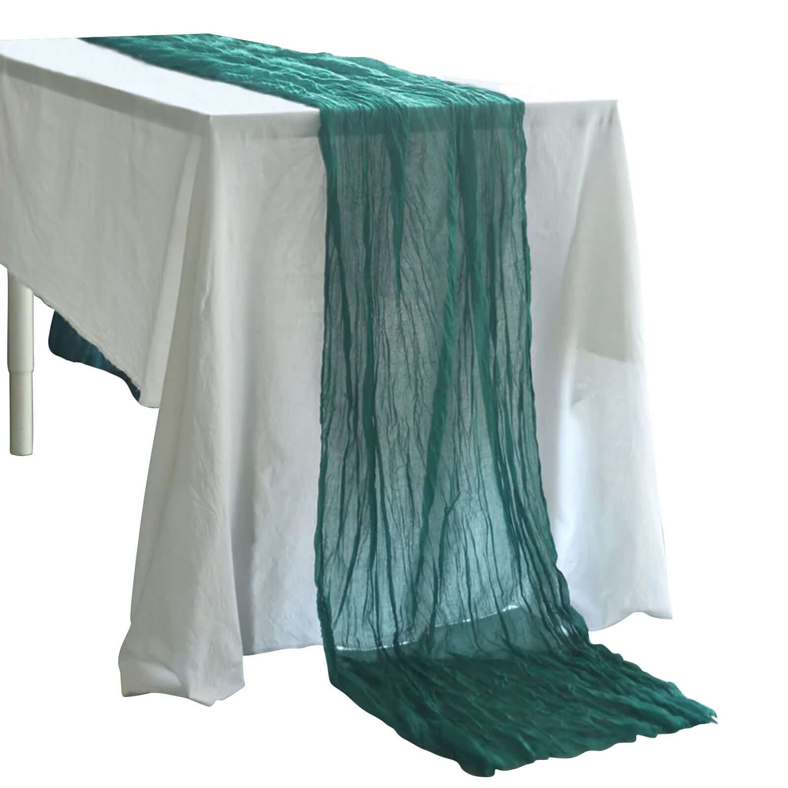 Hot Sale! 10ft Peacock Teal Gauze Cheesecloth Table Runner - Rustic Boho Style