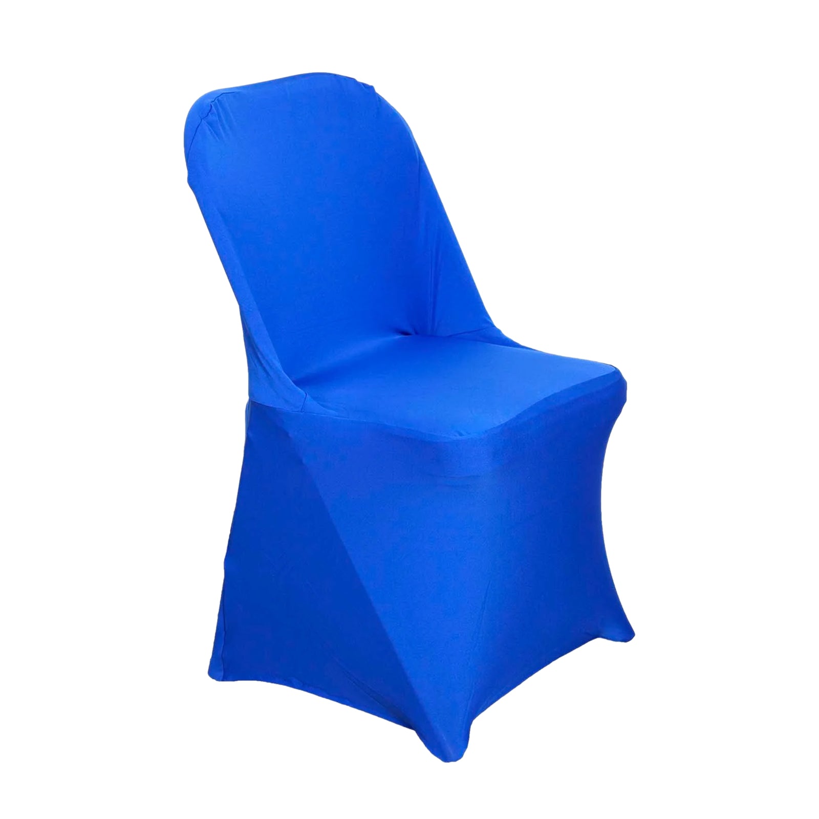 10-Piece Set of Royal Blue Stretch Spandex Chair Covers for Folding Chairs - Durable 160GSM Slipcovers