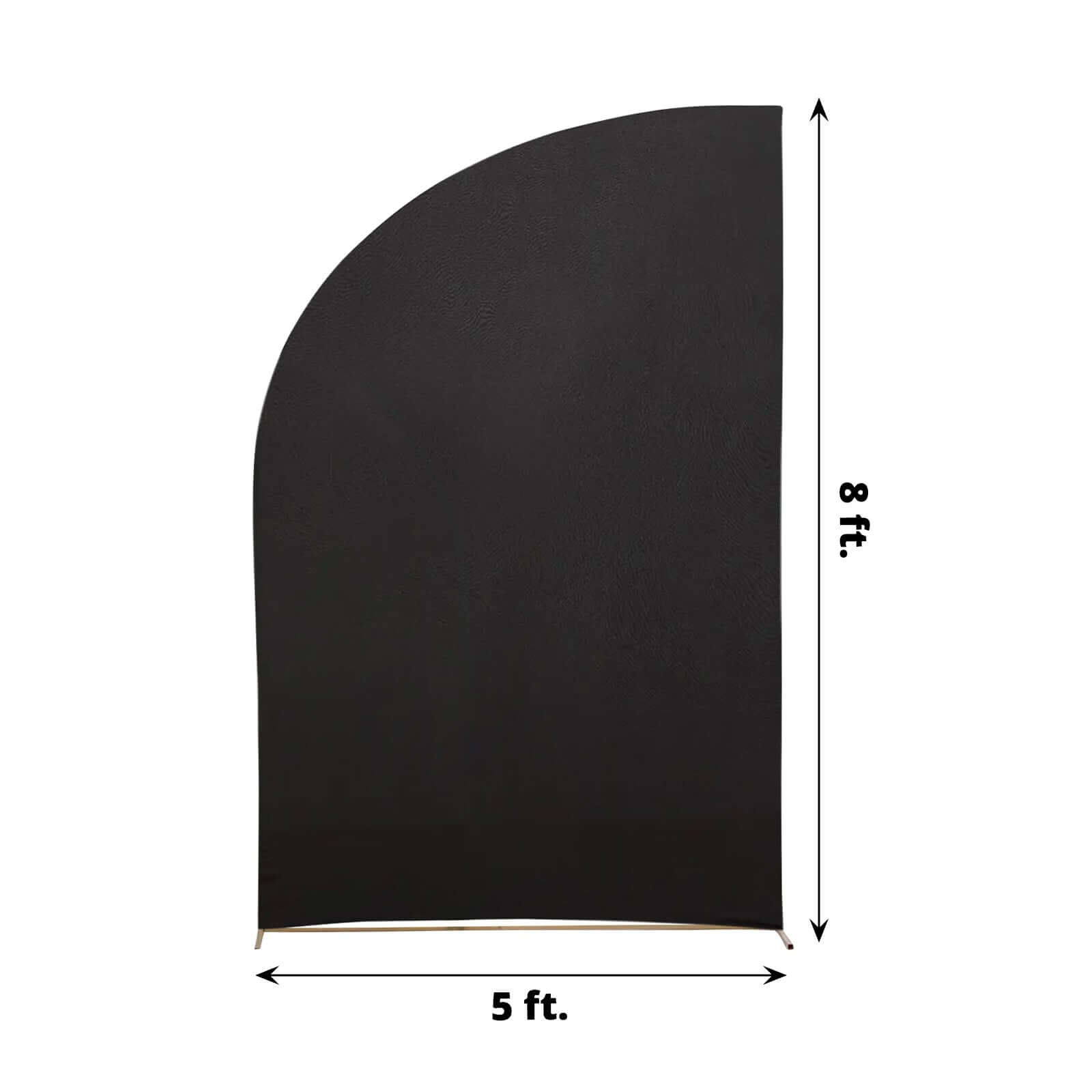 Exclusive 8ft Black Spandex Fitted Cover for Half Moon Wedding Arch Backdrop Stand