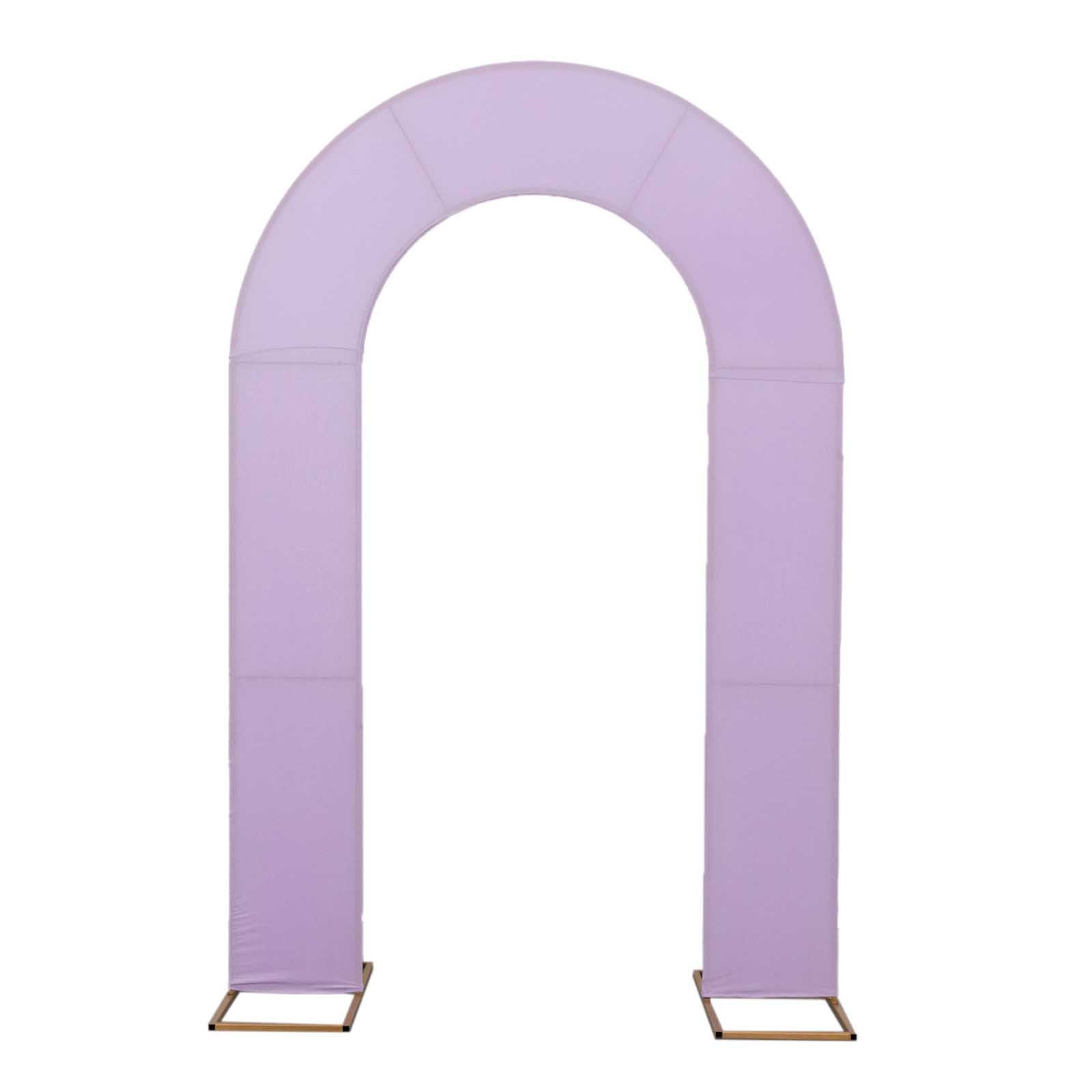 Premium 8ft Lavender Lilac Spandex U-Shaped Wedding Arch Cover