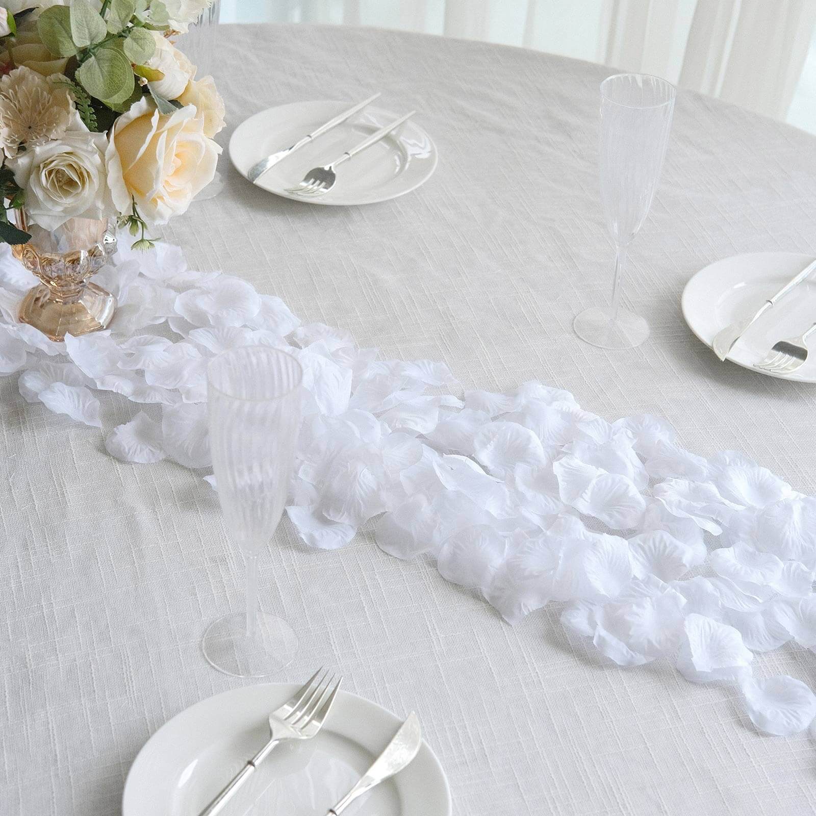 Hot Sale! 500-Pack White Silk Rose Petal Confetti for Table and Floor Decor