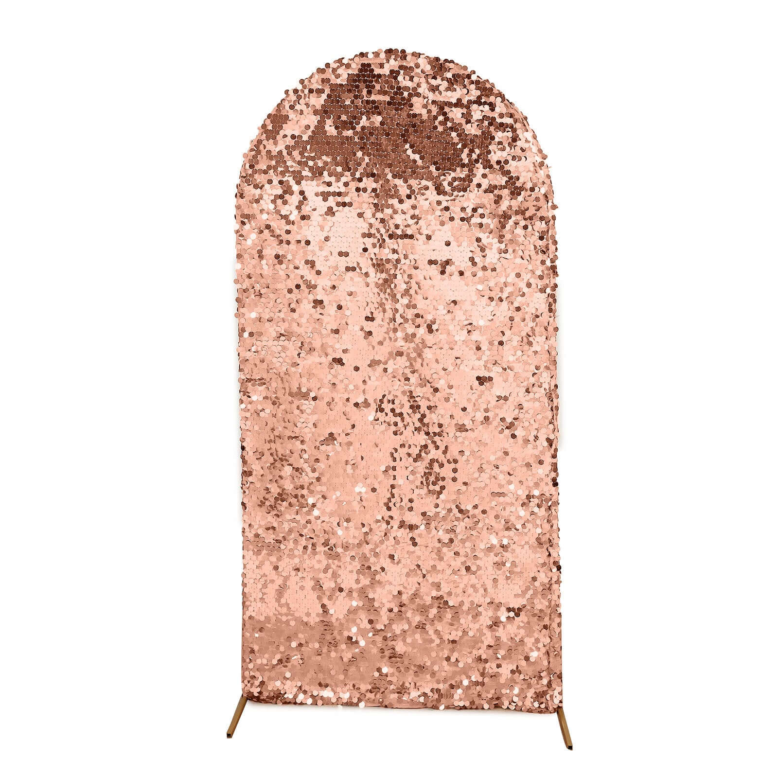 Hot Sale! 7ft Double-Sided Sparkly Rose Gold Payette Sequin Cover for Round Top Wedding Arch