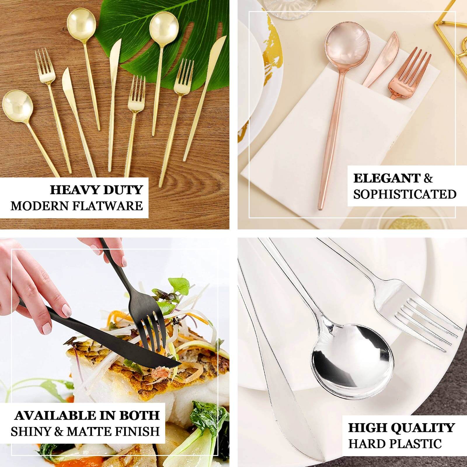 Premium 24-Pack Disposable Rose Gold Plastic Knives - 8.5 Inches