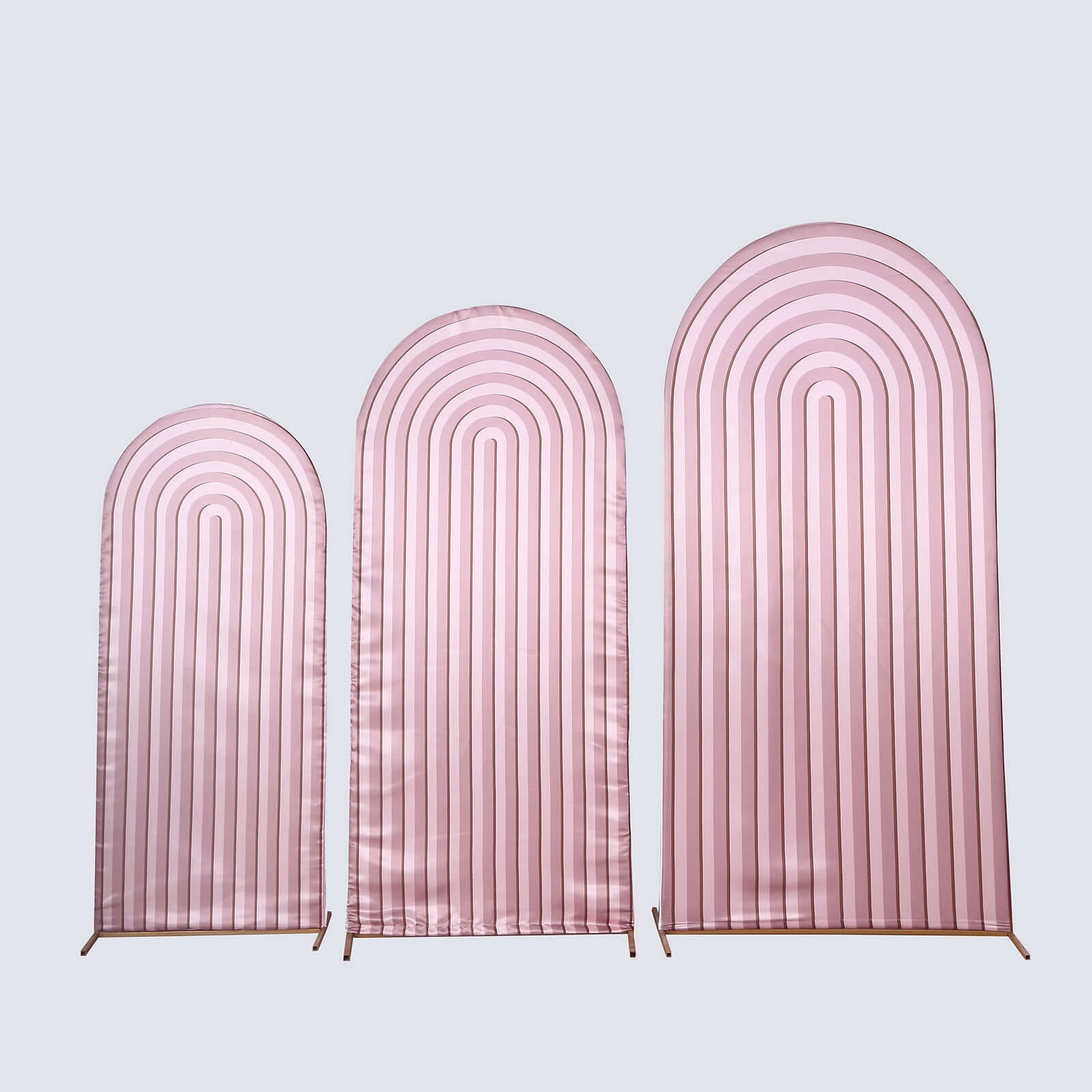 Hot! Set of 3 Dusty Rose Ripple Satin Wedding Arch Covers - 5ft, 6ft, 7ft