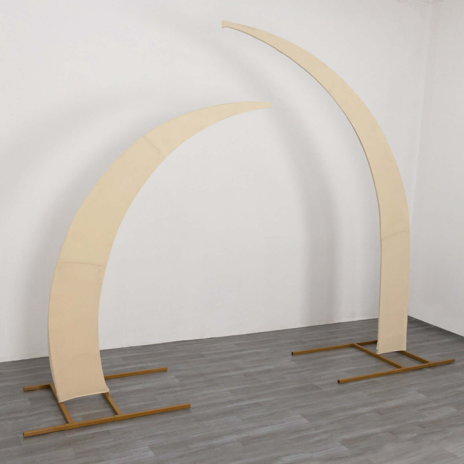 Special Offer! Set of 2 Beige Spandex Wedding Arch Backdrop Covers for 6.5ft & 8ft Stands