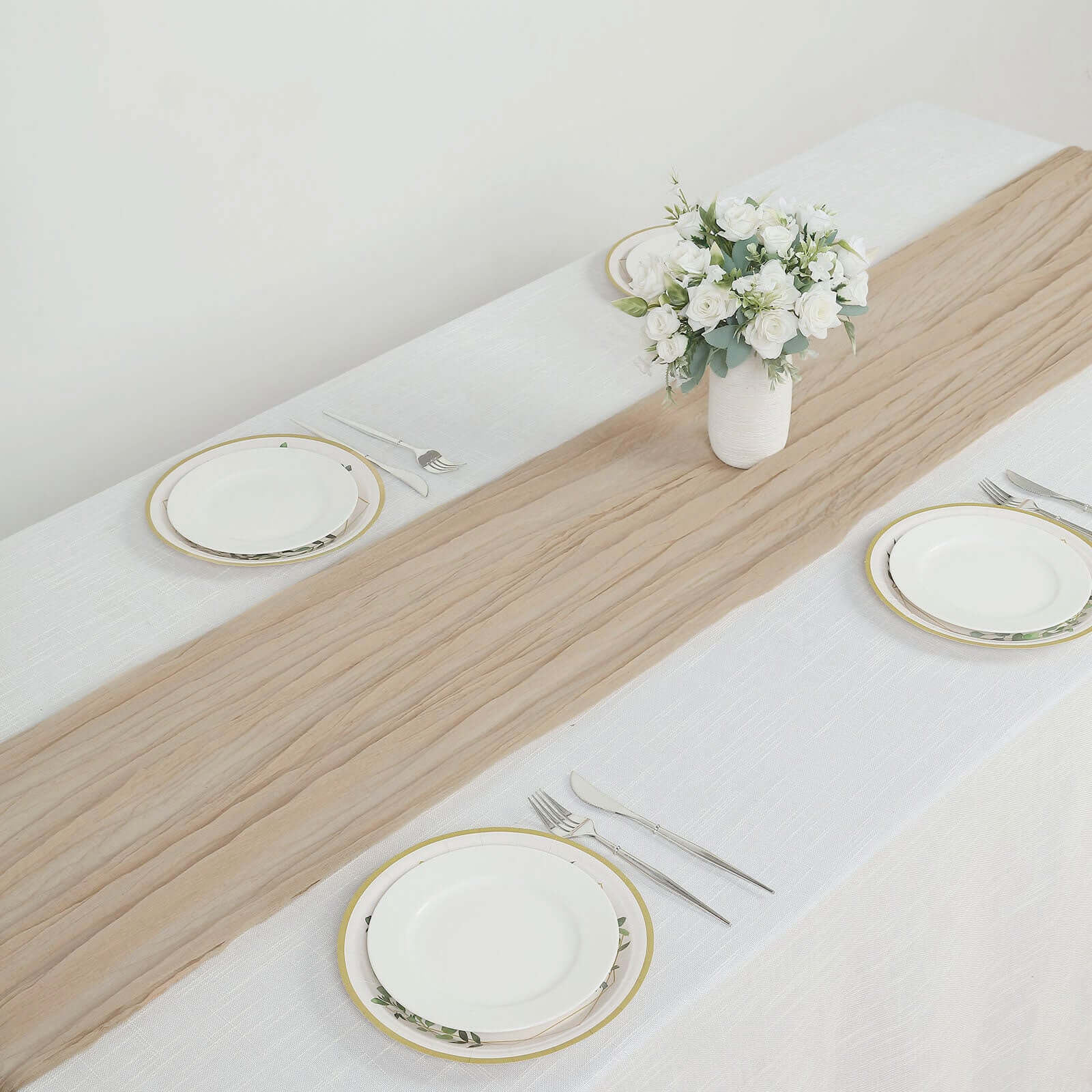 Hot! 10ft Beige Gauze Cheesecloth Table Runner - Rustic Boho Style