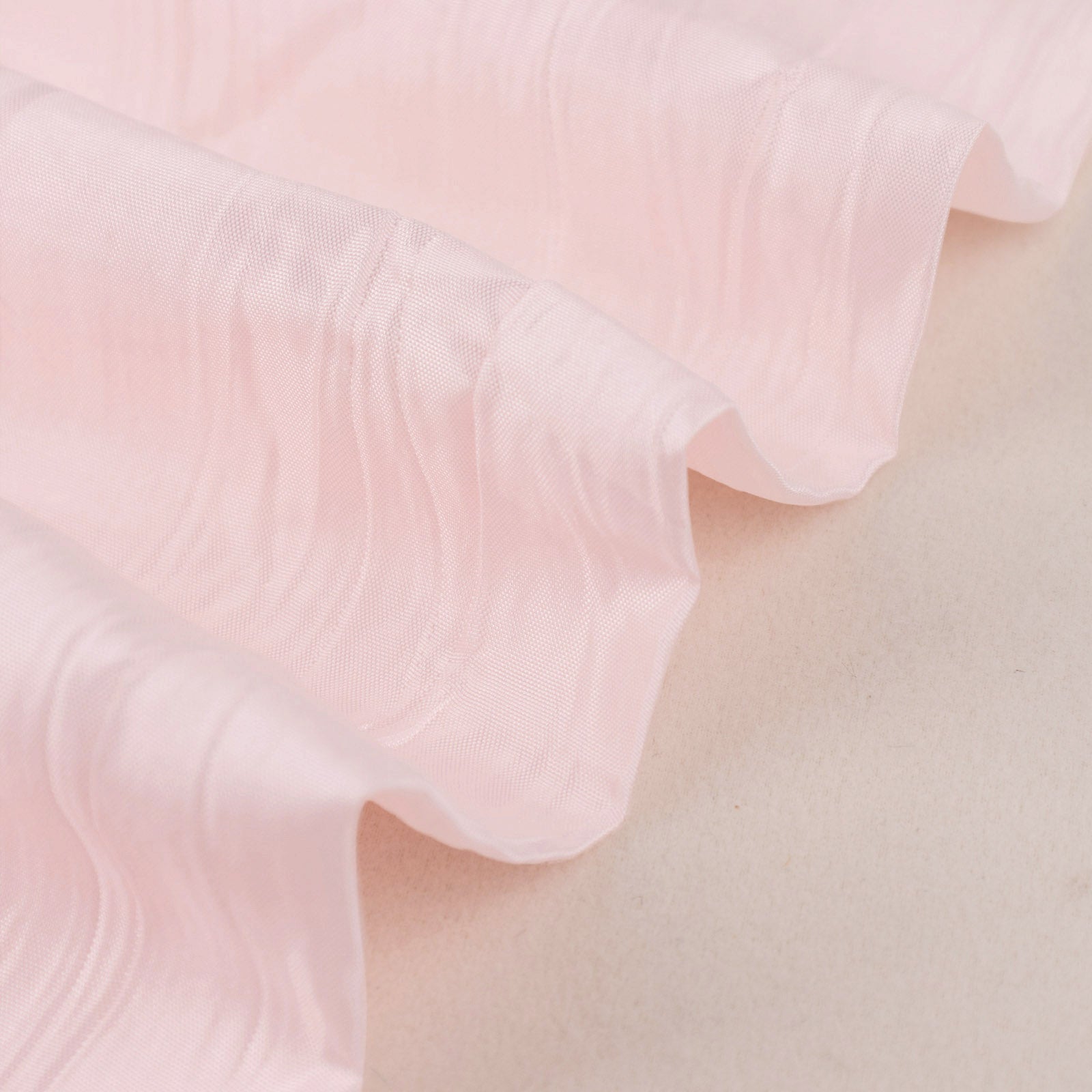 Premium Blush Accordion Crinkle Taffeta Fabric Bolt - 54 Inches Wide, 10 Yards Long