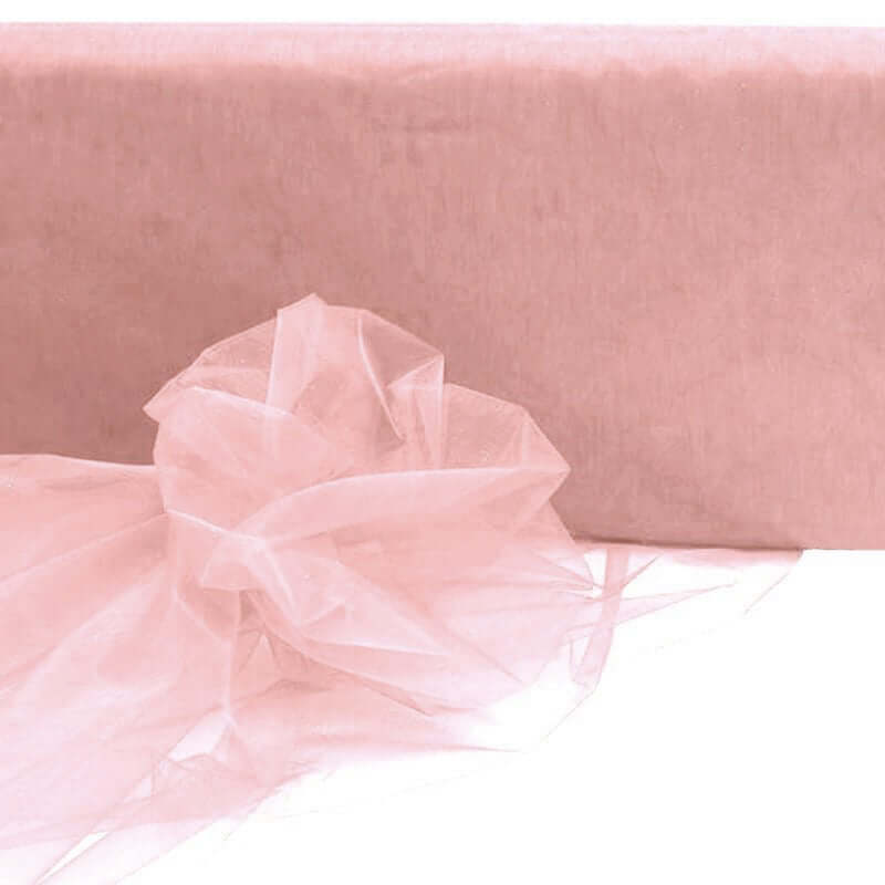 54-Inch Wide, 40-Yard Blush Sheer Organza Fabric Roll for DIY Crafts