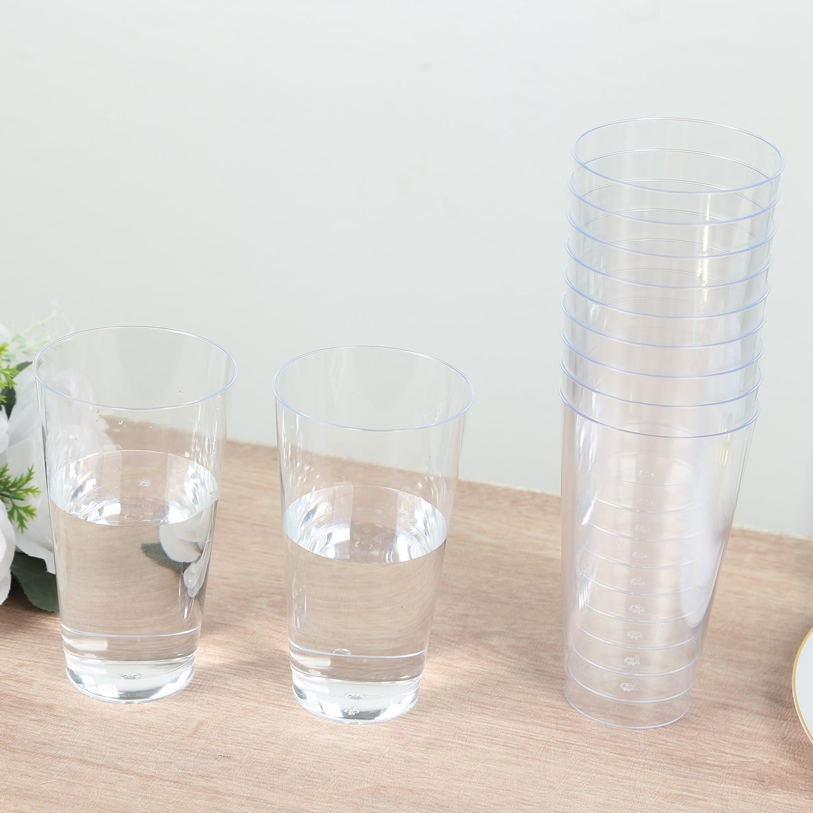 12-Pack Clear Plastic Disposable Party Cups - 17oz Durable Tumblers for Drinks