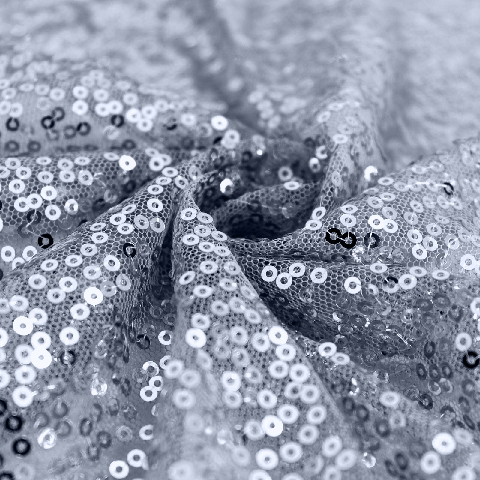Hot Sale! 120-Inch Dusty Blue Seamless Sequin Round Tablecloth for 5-Foot Tables