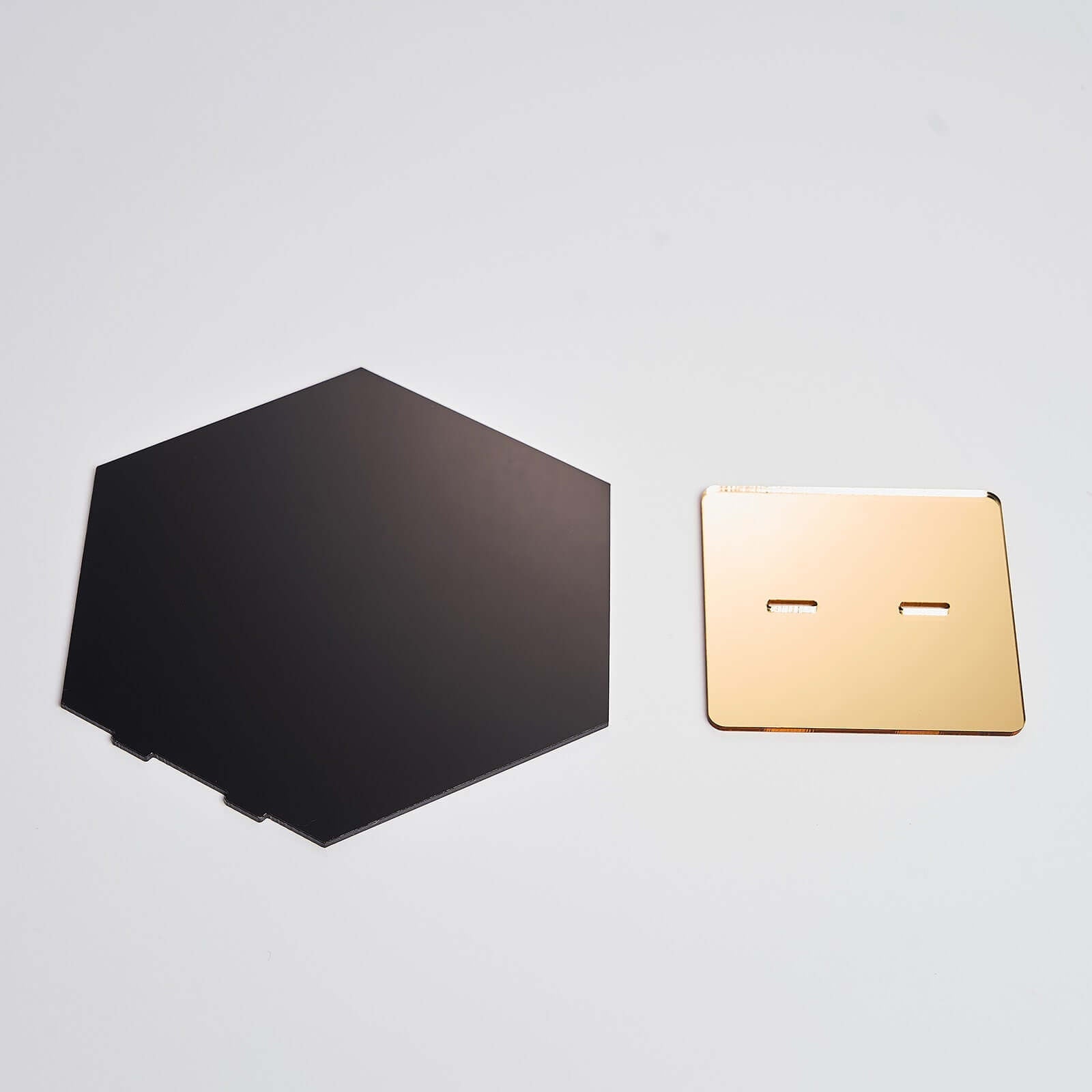 5-Pack Black/Gold Hexagon Acrylic Table Sign Holders - Ideal for Modern Event Centerpieces