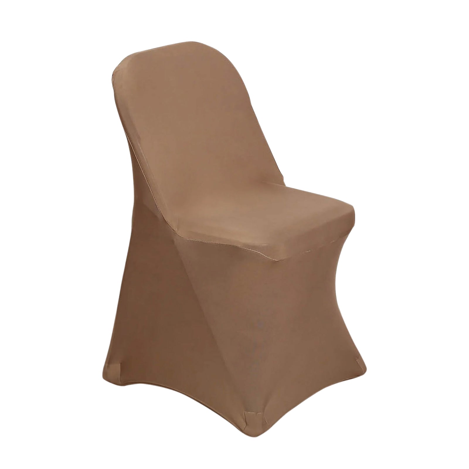 10-Piece Set of Durable 160GSM Taupe Stretch Spandex Fitted Slipcovers for Folding Chairs