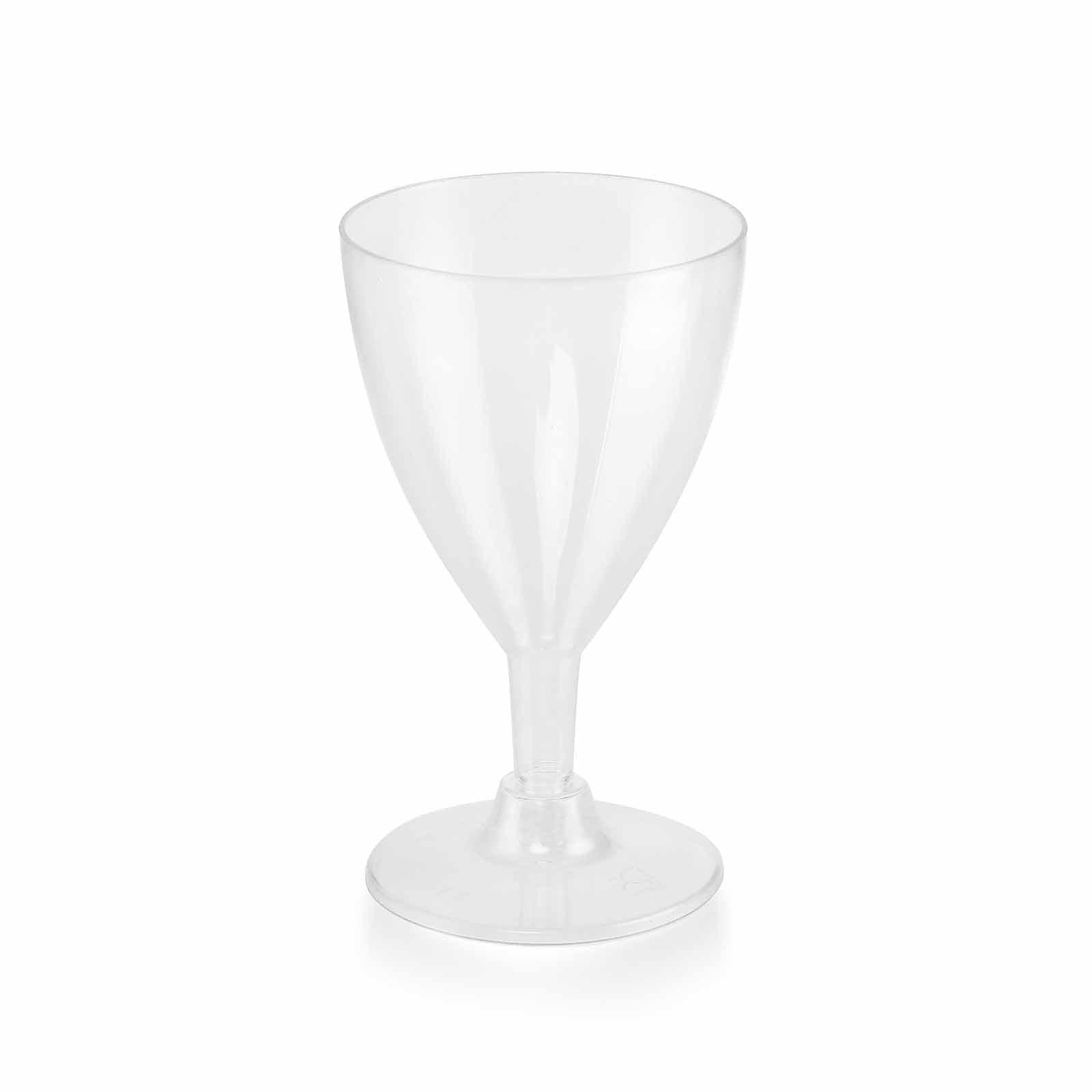 Hot Deal! 12-Pack 6oz Clear Plastic Disposable Wine Glasses with Short Hollow Stem