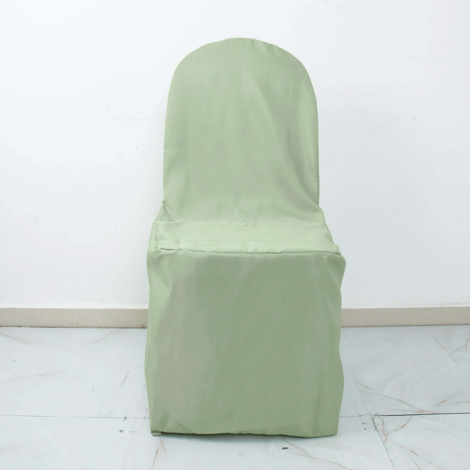 10-Pack Sage Green Polyester Stain-Resistant Slip-On Chair Covers for Banquets - Great Deal!