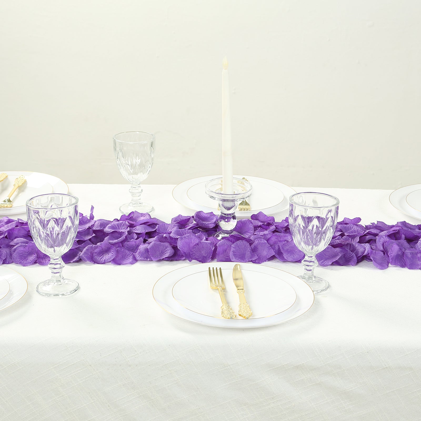 500-Piece Set of Purple Silk Rose Petal Confetti - Ideal Decor for Tables and Floors