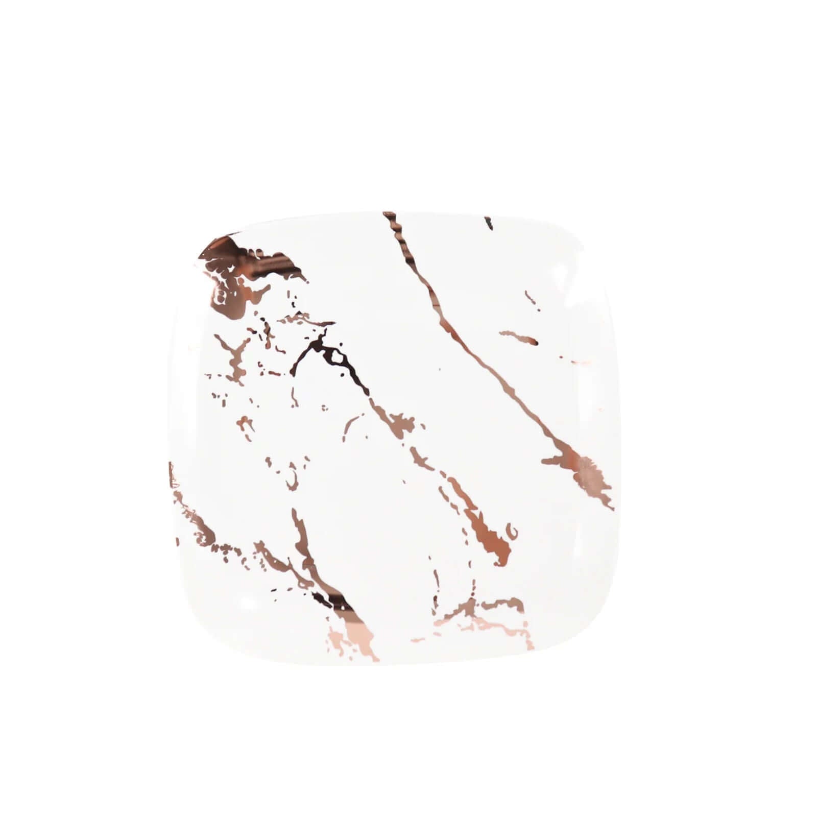 Great Deal! 10-Pack Disposable White Plastic Appetizer Plates with Rose Gold Marble Design for Special Events