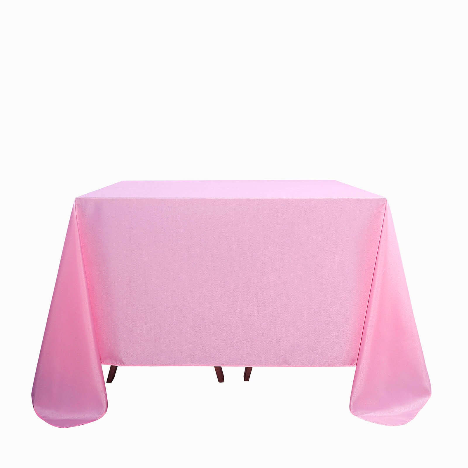 Pink 90x90 Polyester Square Tablecloth - Wrinkle-Free & Long-Lasting