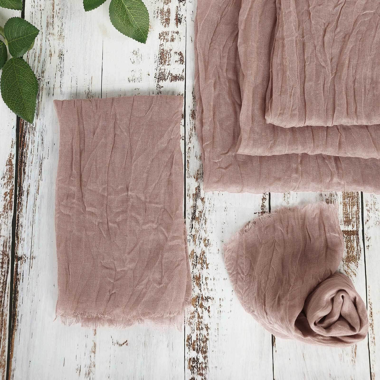 5-Pack Reusable Dusty Rose Gauze Cheesecloth Dinner Napkins - Great Deal!