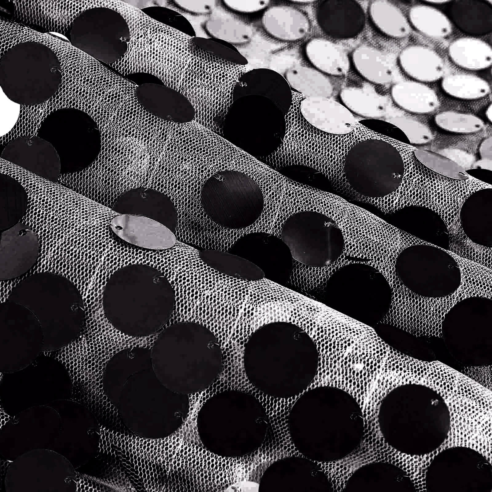Exclusive Seamless Black Sequin 120 Round Tablecloth for Luxurious Celebrations