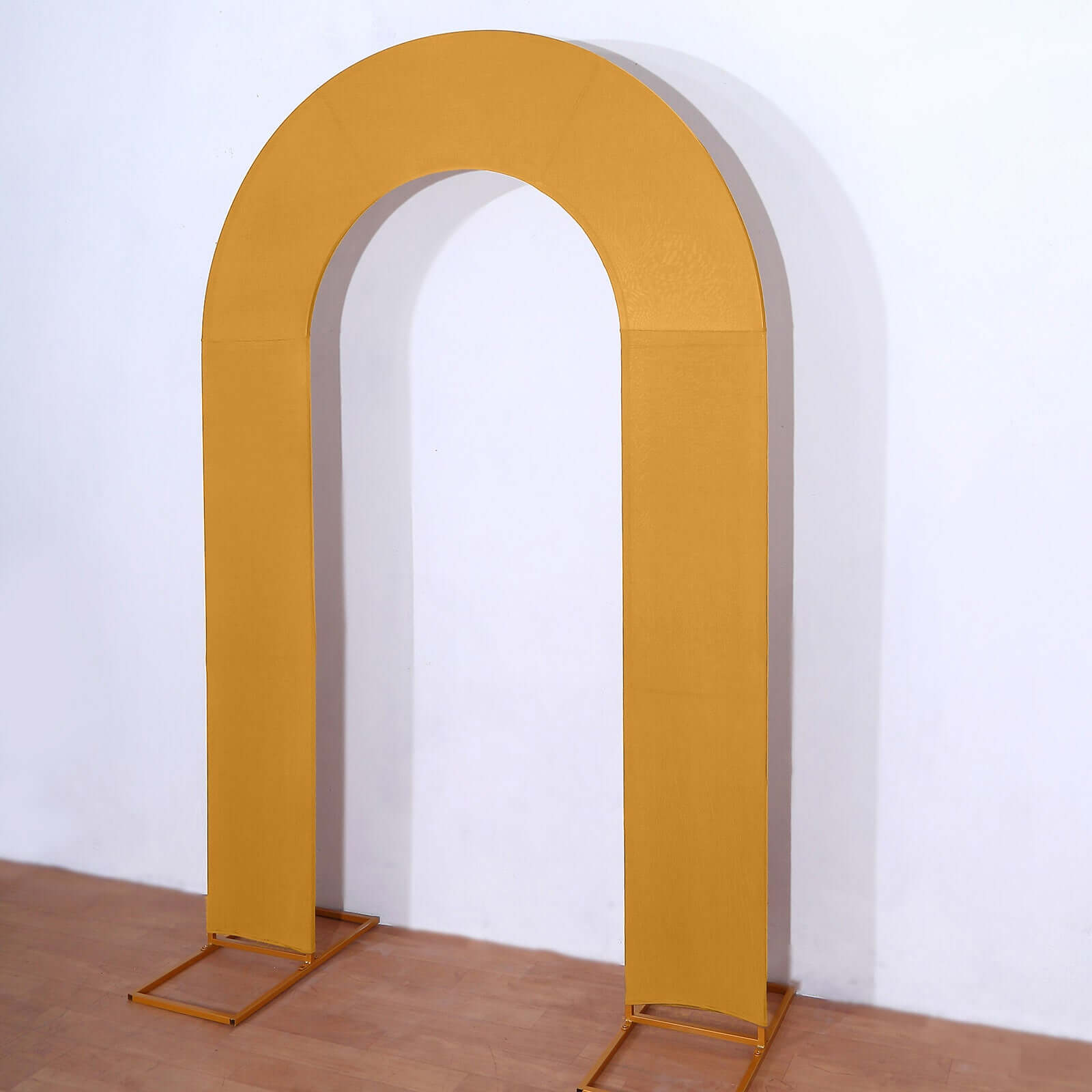 Hot Sale! 8ft Gold Spandex U-Shaped Double-Sided Fitted Wedding Arch Cover