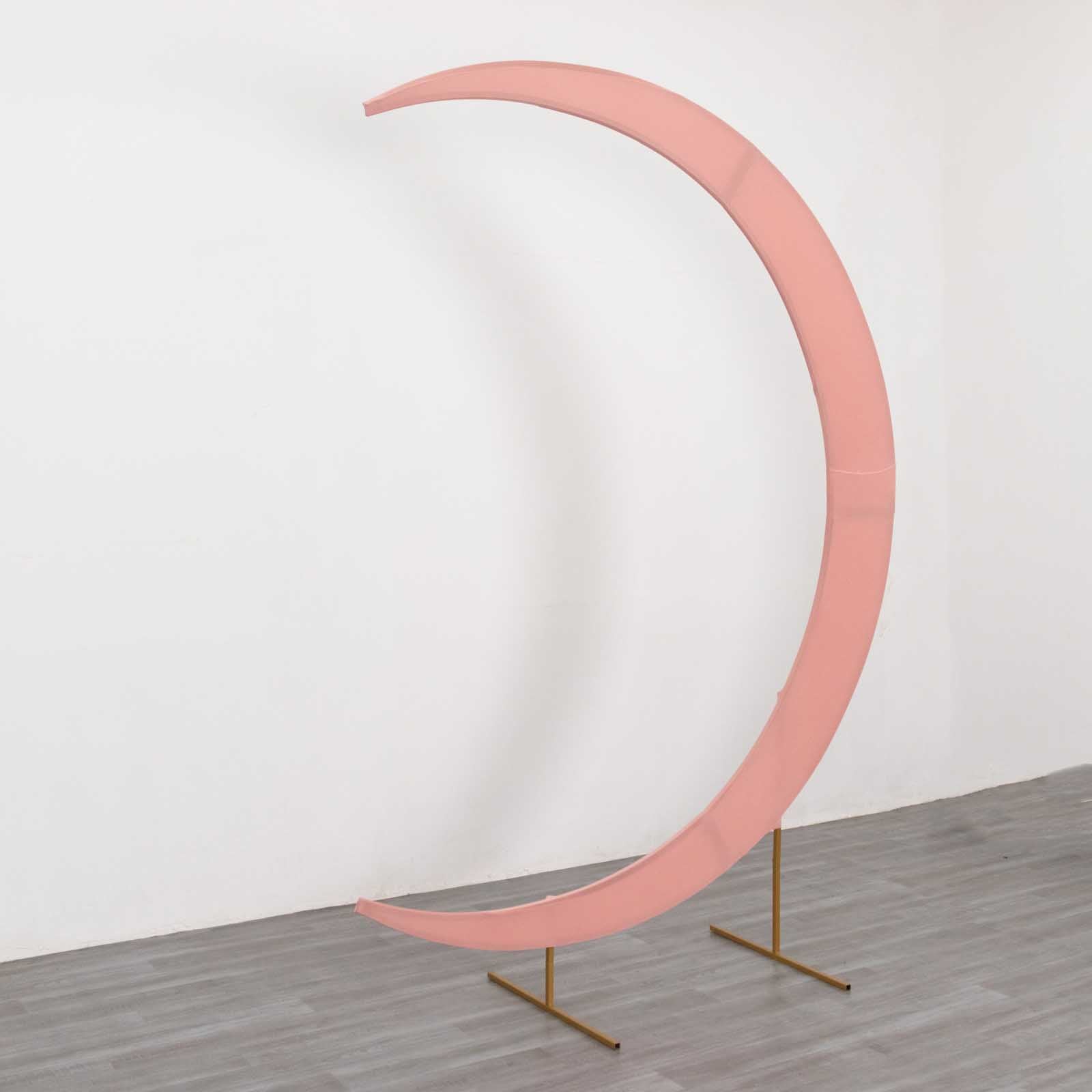 Custom-Fitted 7.5ft Dusty Rose Spandex Crescent Moon Wedding Arch Pullover Cover